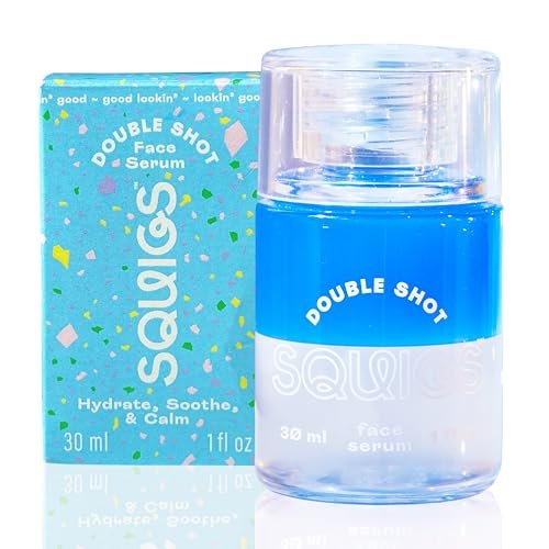 Squigs Double Shot Hyaluronic Acid Serum for Face - Ayurvedic Hydrating Face Serum With Niacinamide, Squalane & Turmeric for Moisturized, Glowing Skin - Vegan, Clean Beauty & Paraben Free - 1 Fl Oz