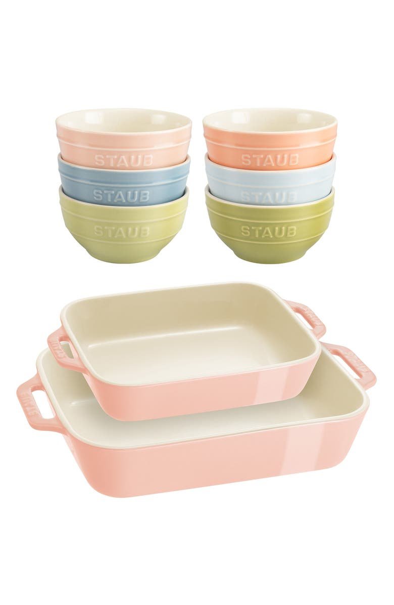 8-Piece Ceramic Macaron Bowls & Baking Dishes Set