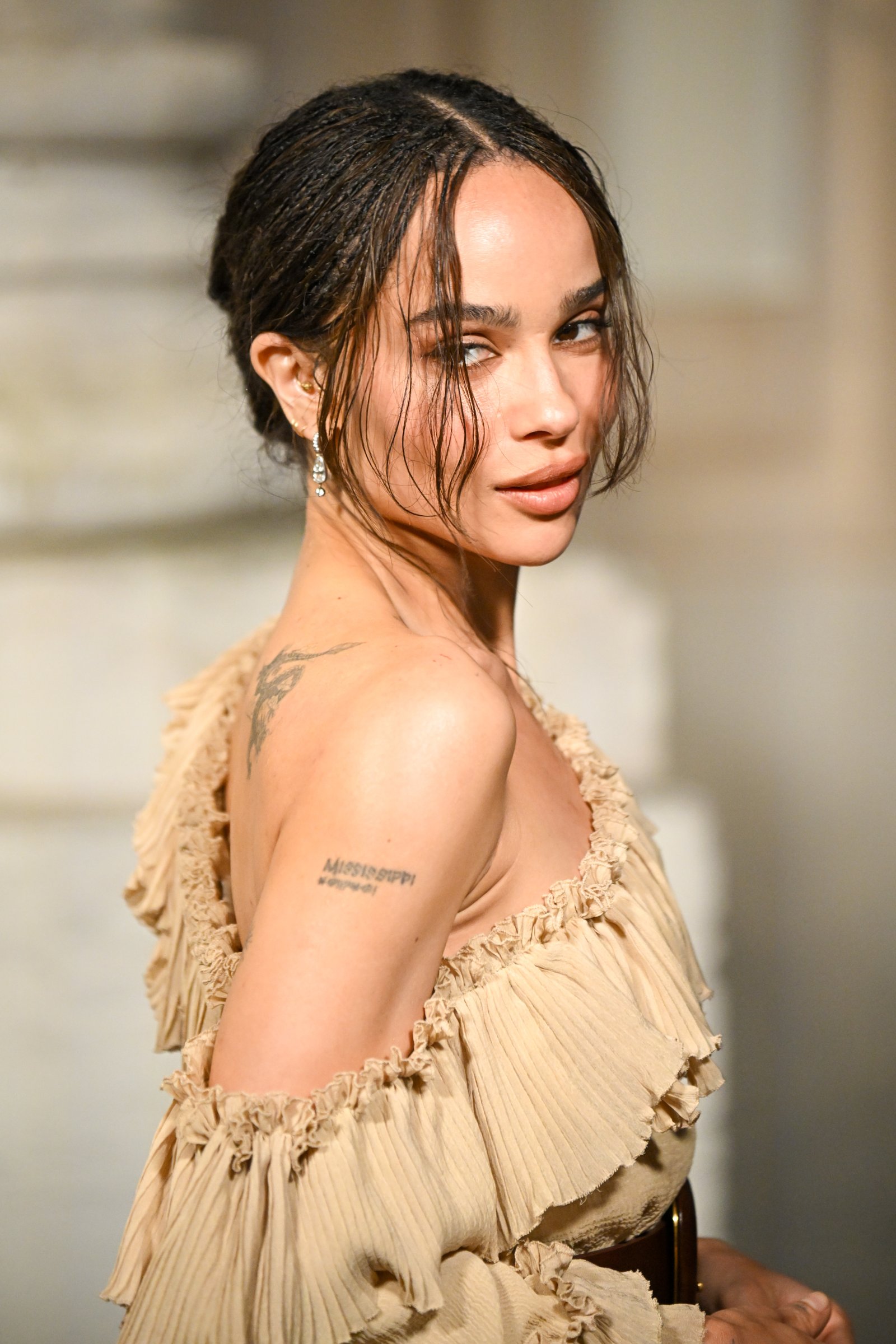 Zoe Kravtiz attends the Saint Laurent Menswear Fall-Winter 2025/2026
