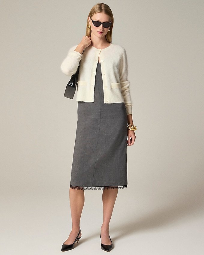 Brushed Cashmere Cropped Cardigan