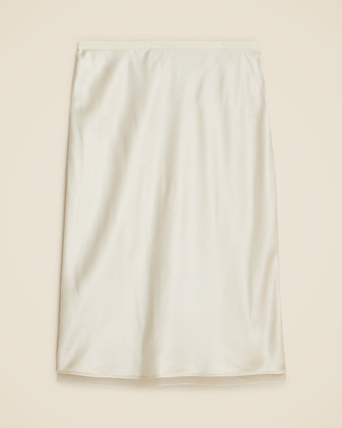 Gwen Knee-Length Slip Skirt in Viscose Charmeuse