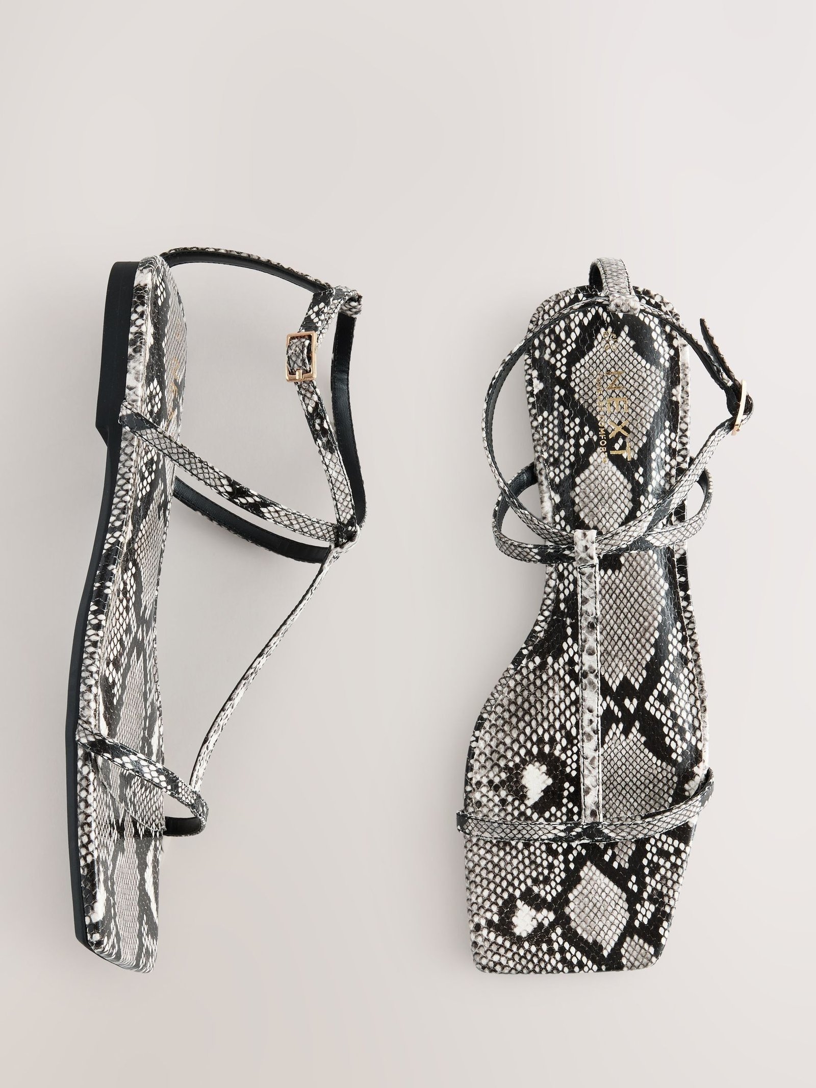 Snake Print Standard/wide Fit Forever Comfort® Square Toe Strappy Sandals