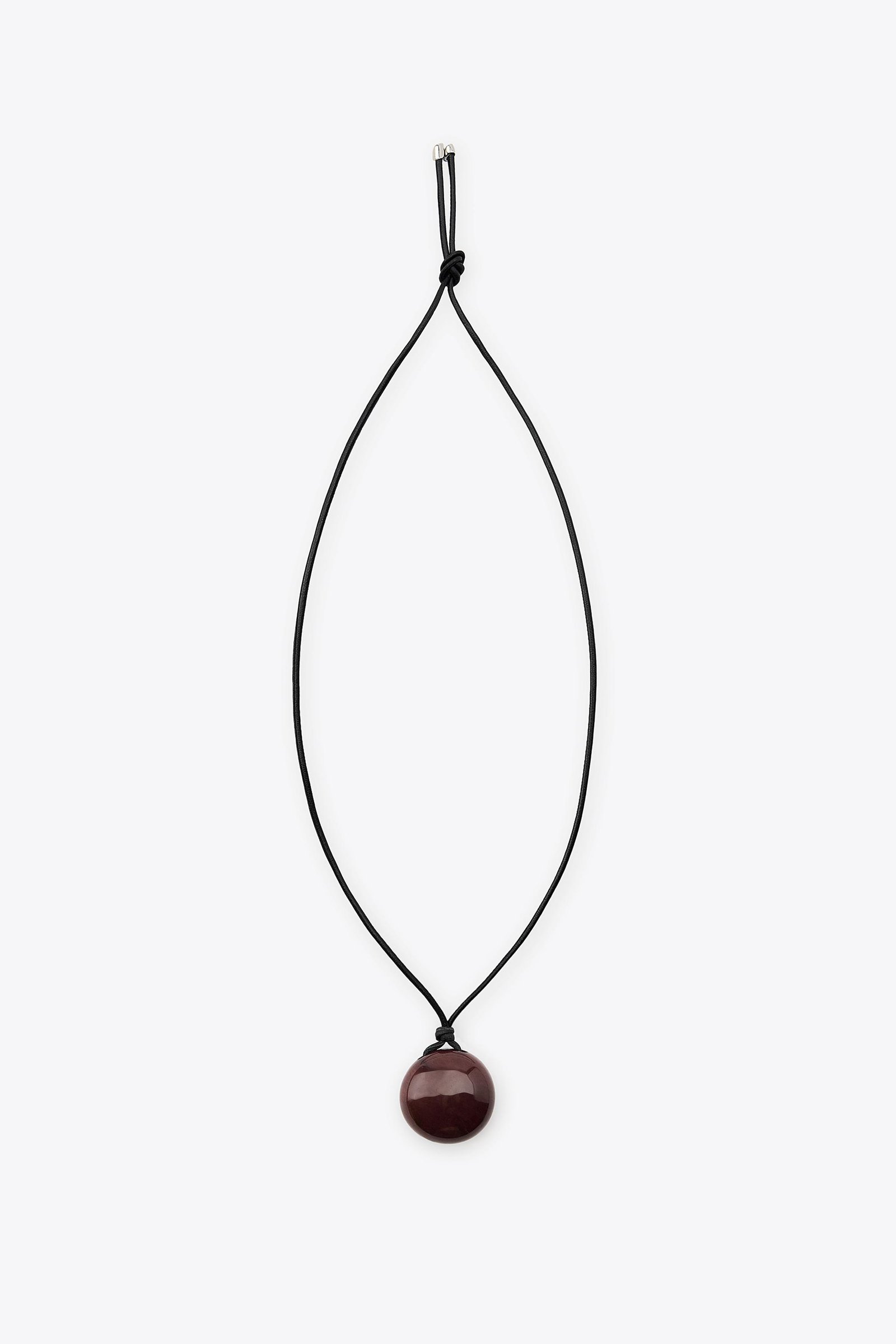 Leather Cord Stone Necklace