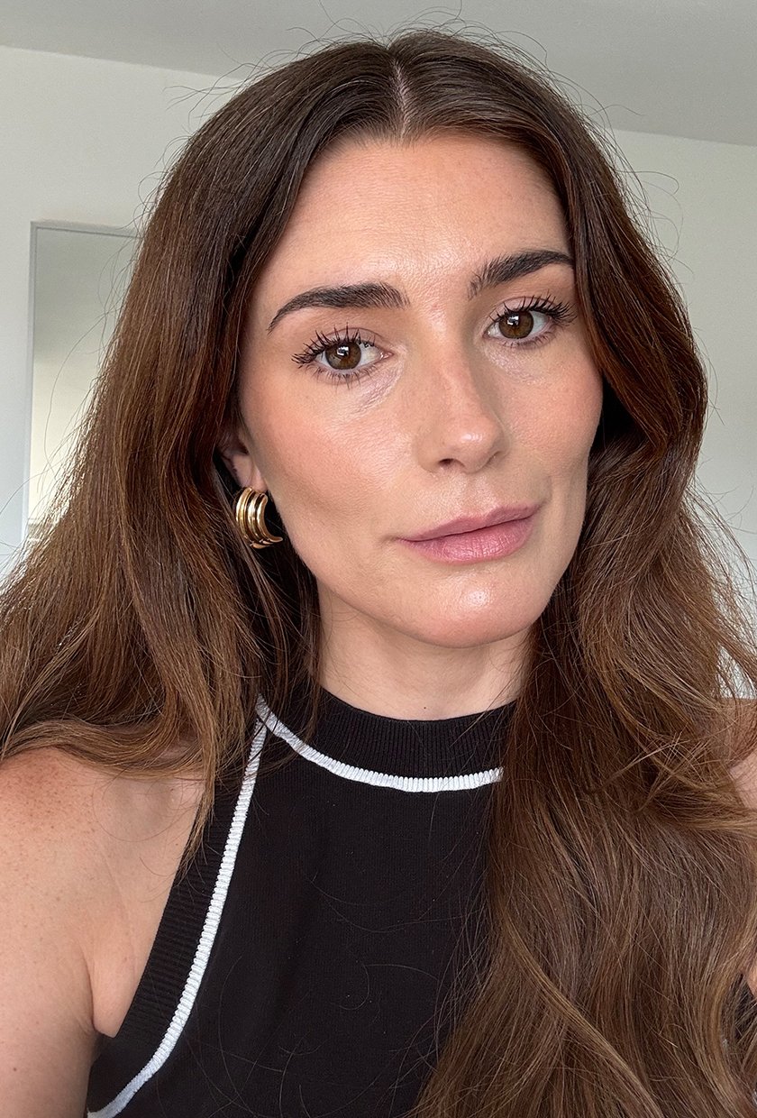 A picture of Eleanor with two coats of the Rimmel Wonder'Bond Lash Filler + Hyaluronic Mascara
