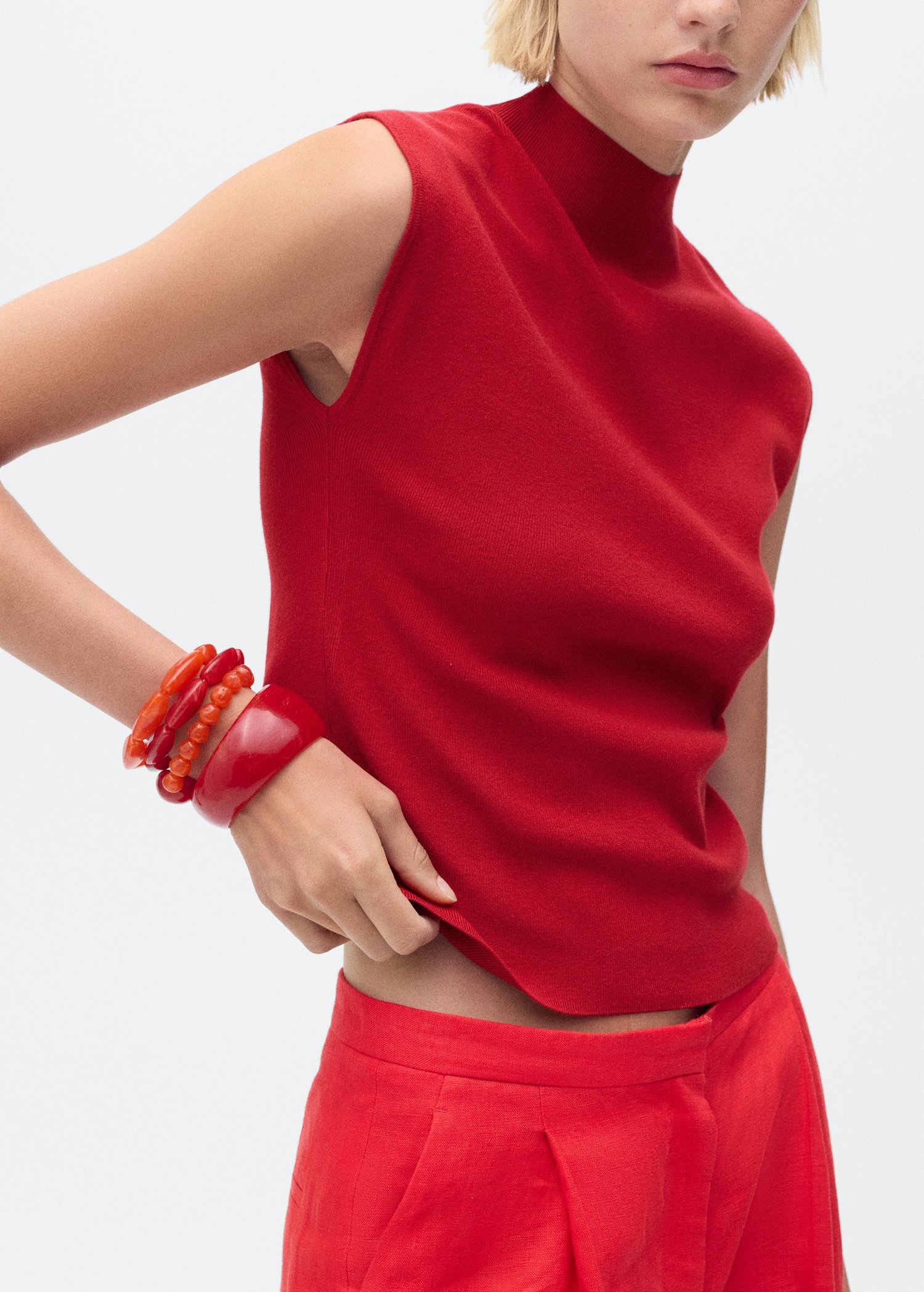 Perkins-Neck Knitted Top - Women | Mango United Kingdom