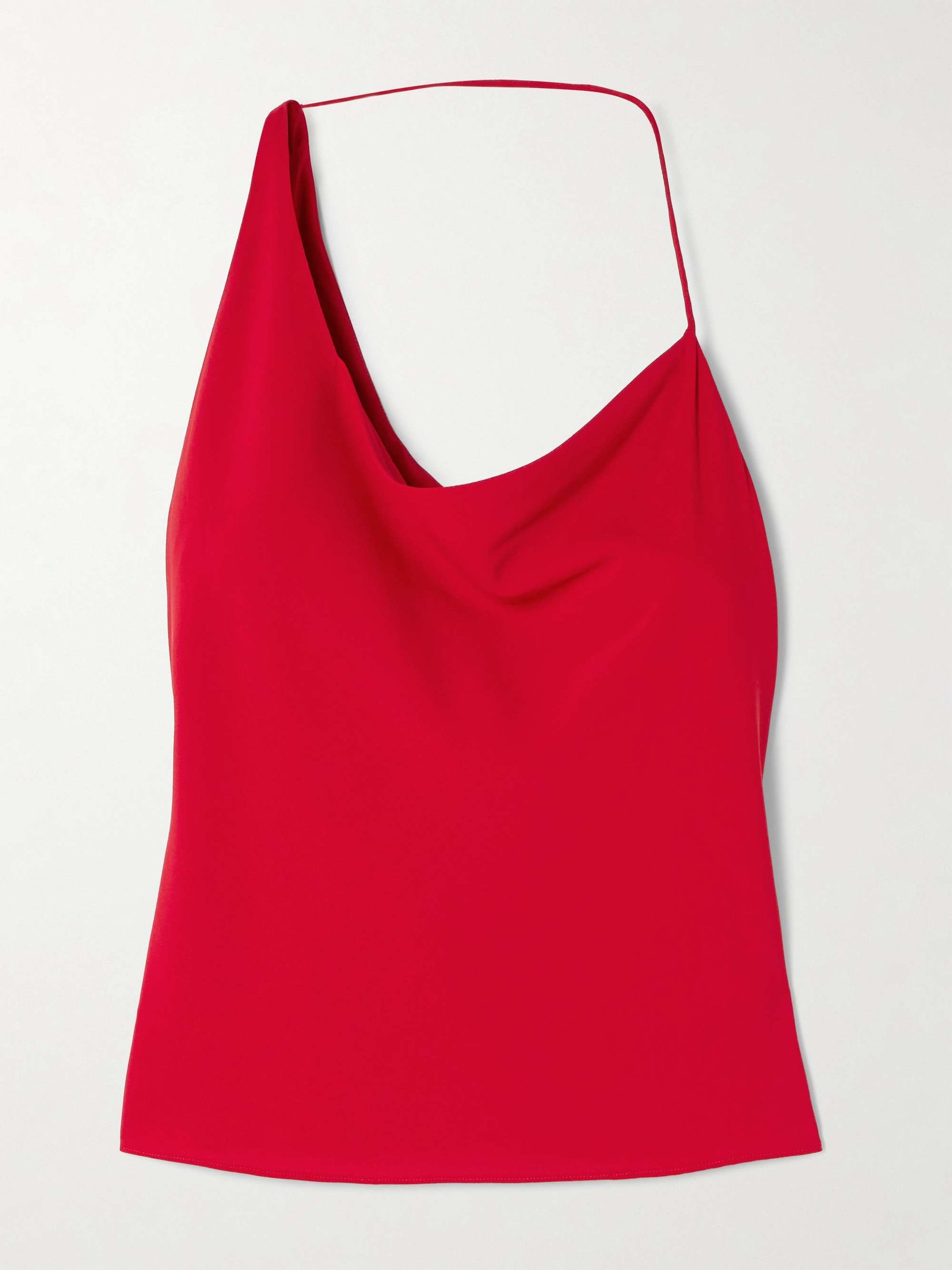 Asymmetric Draped Satin Top