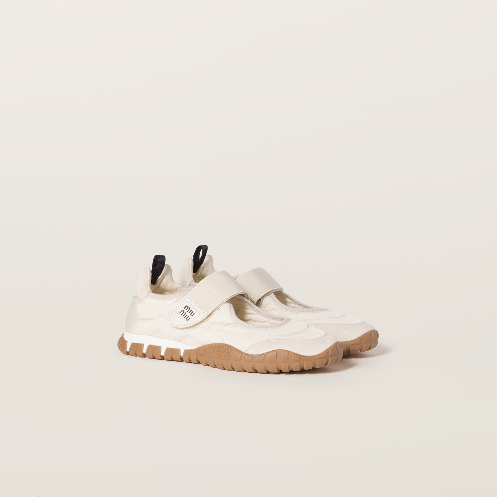 Tyre Technical Fabric and Suede Ballerinas