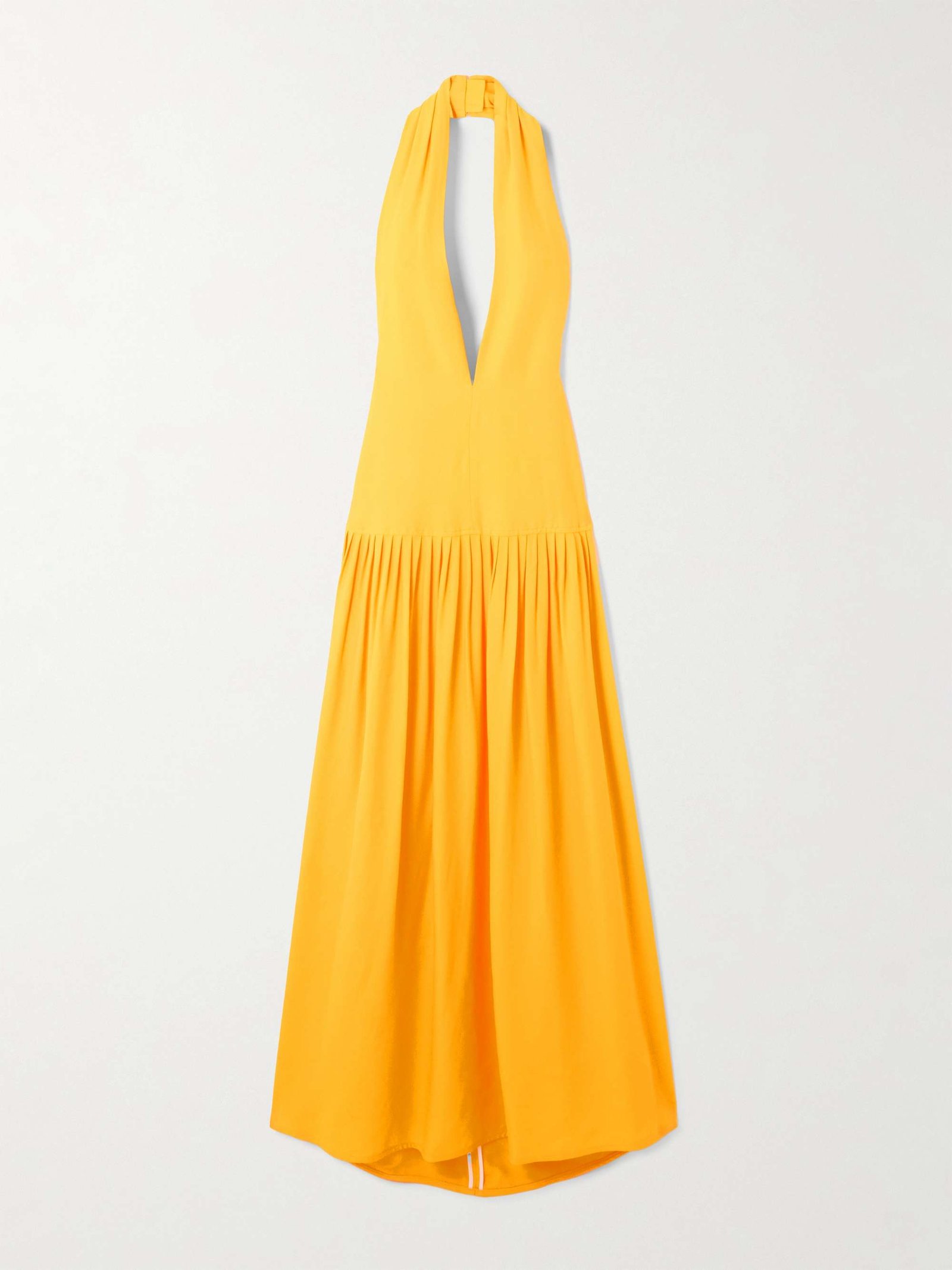 Tala Pleated Georgette Halterneck Maxi Dress