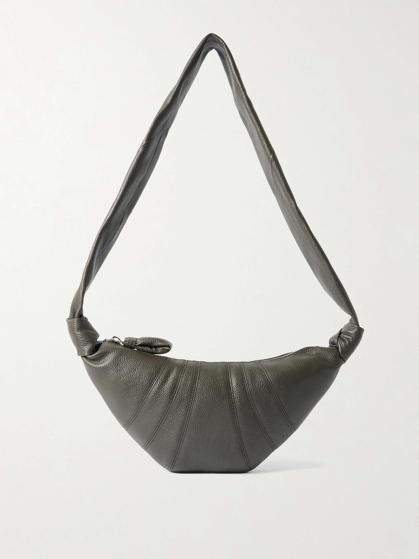 Croissant Small Paneled Textured-Leather Shoulder Bag