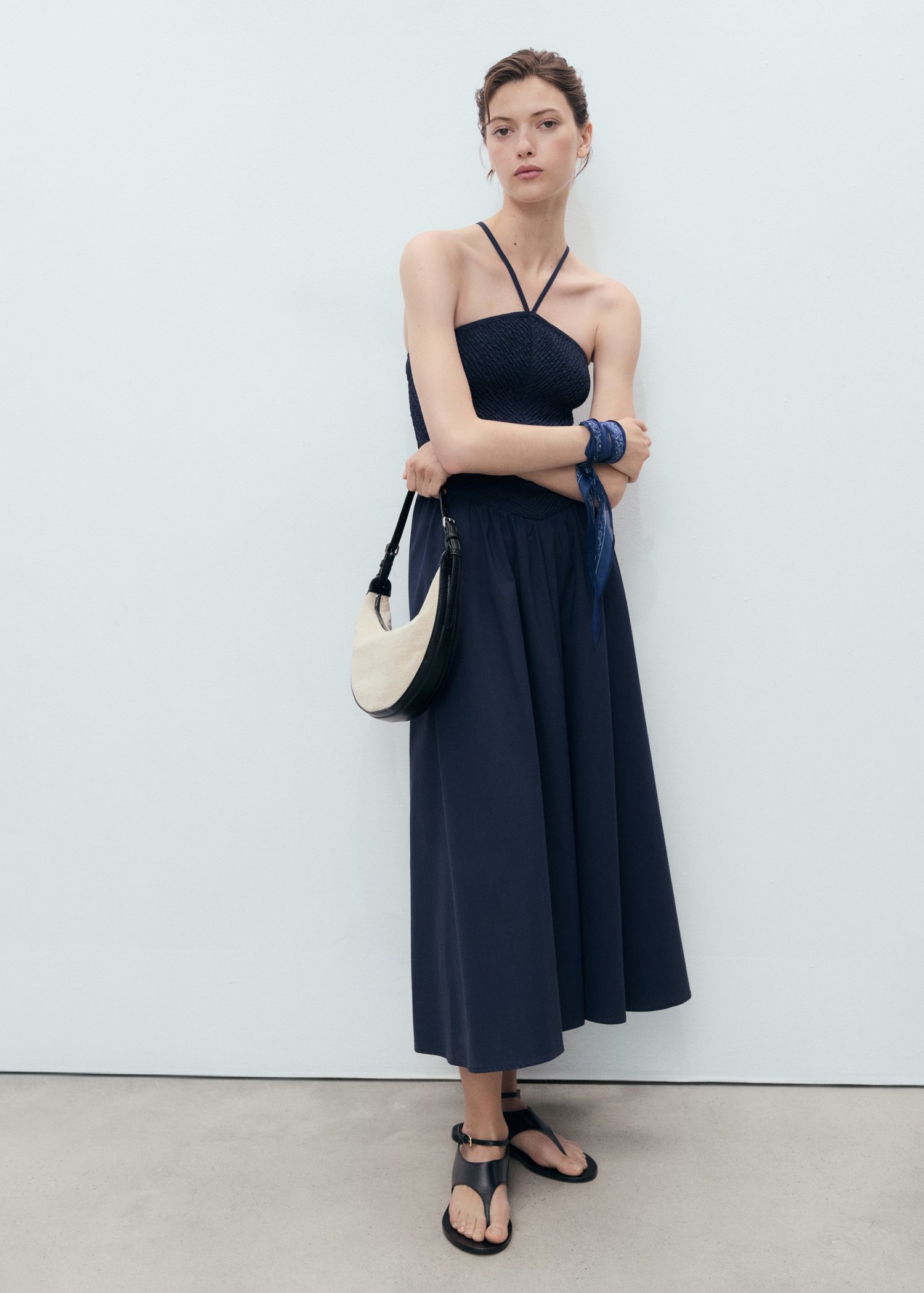 Combined Halter-Neck Dress - Women | Mango United Kingdom