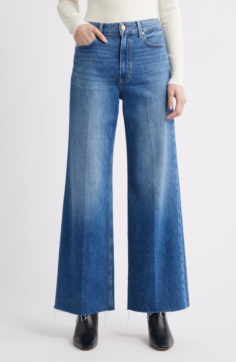 Anessa High Waist Raw Hem Wide Leg Jeans