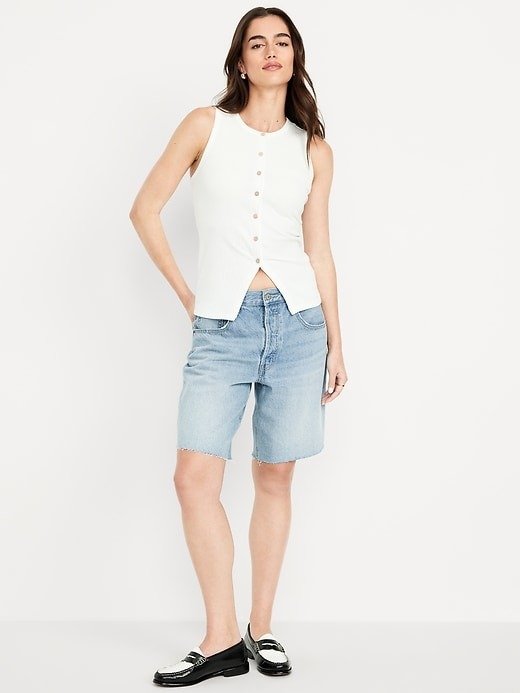 Old Navy , Mid-Rise Baggy Jean Bermuda Shorts -- 9-inch inseam