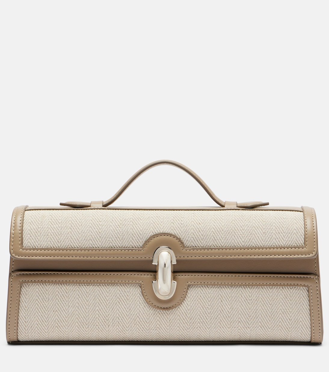 Slim Symmetry Leather-Trimmed Tote Bag