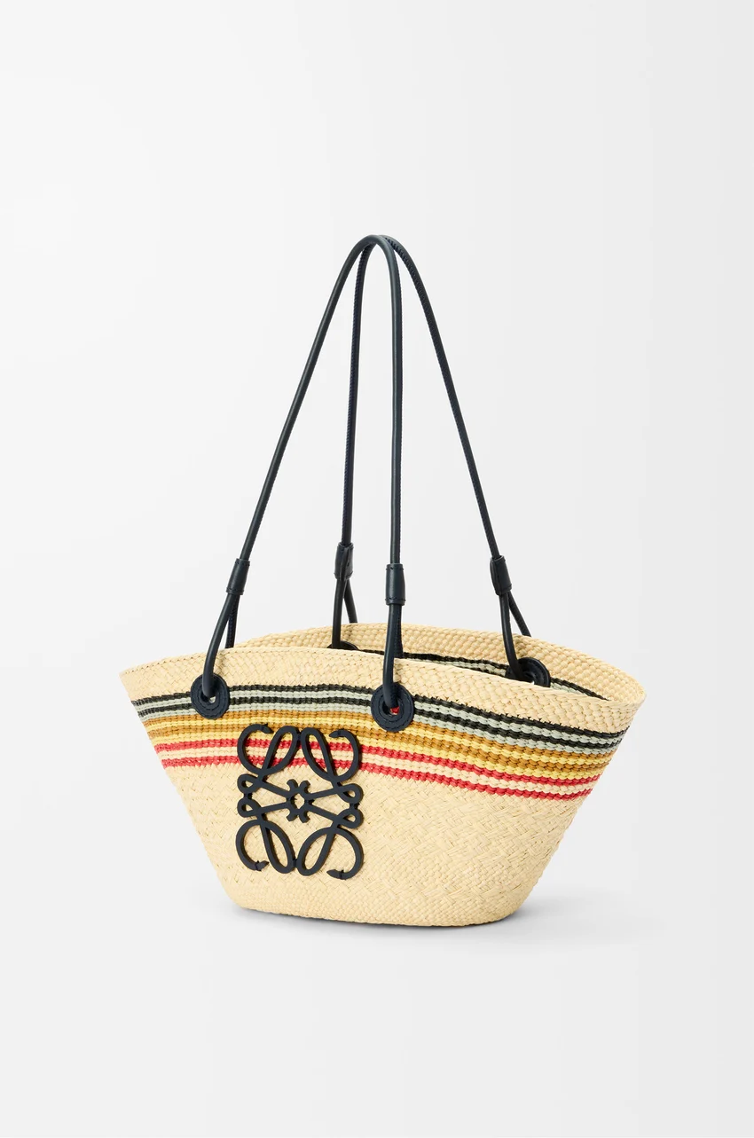 Loewe, Small Anagram Basket in Iraca Palm and Calfskin