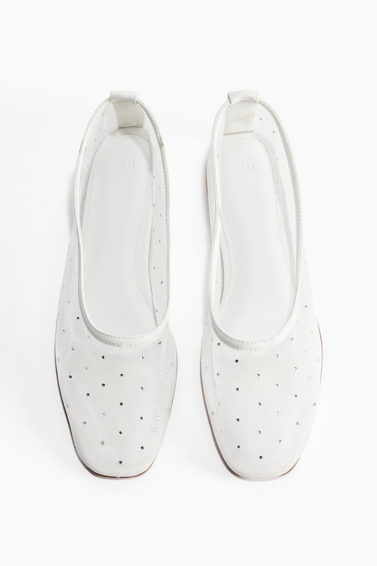 Rhinestone-Embellished Ballet Flats