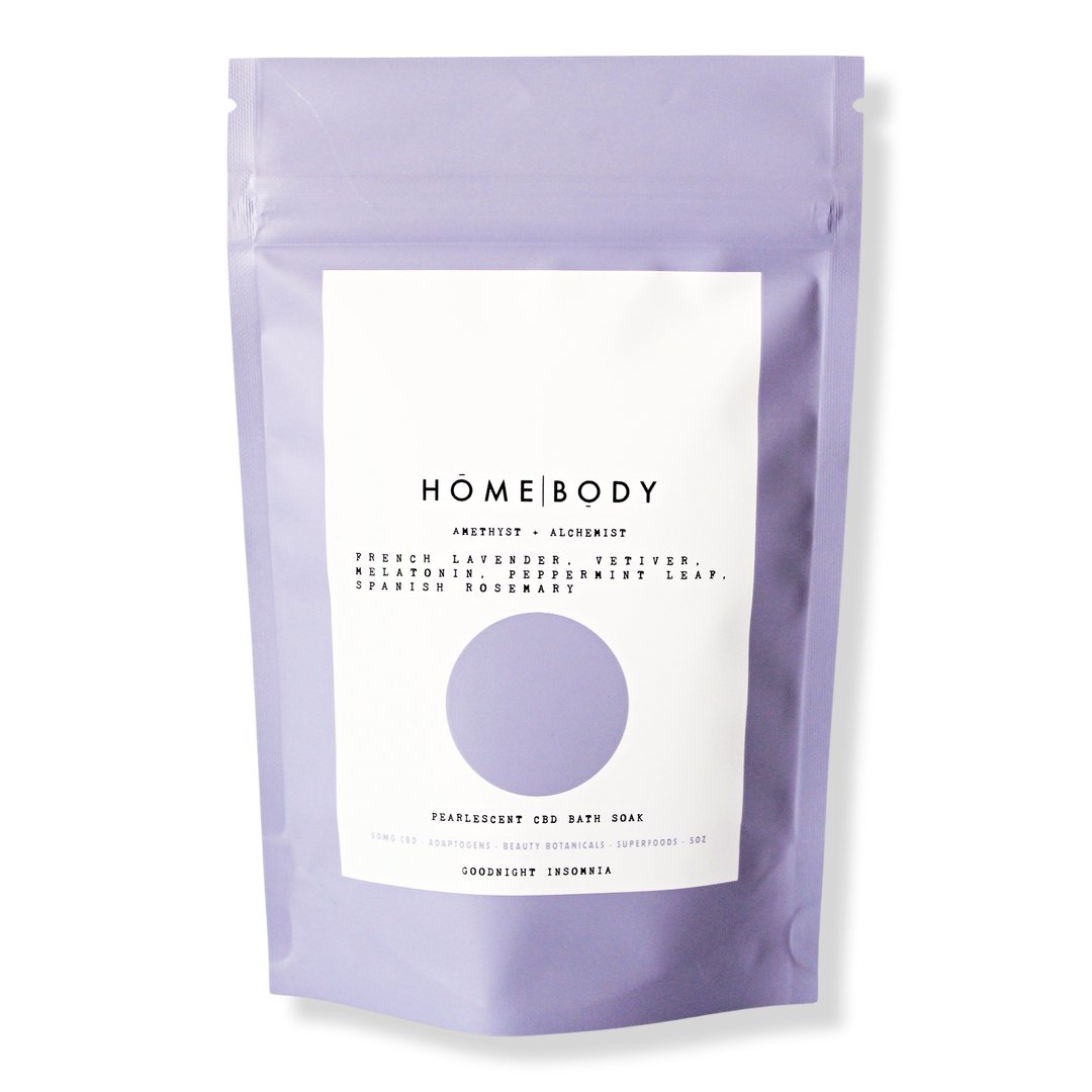 Homebody, Amethyst + Alchemist Pearlescent CBD Bath Bomb Soak
