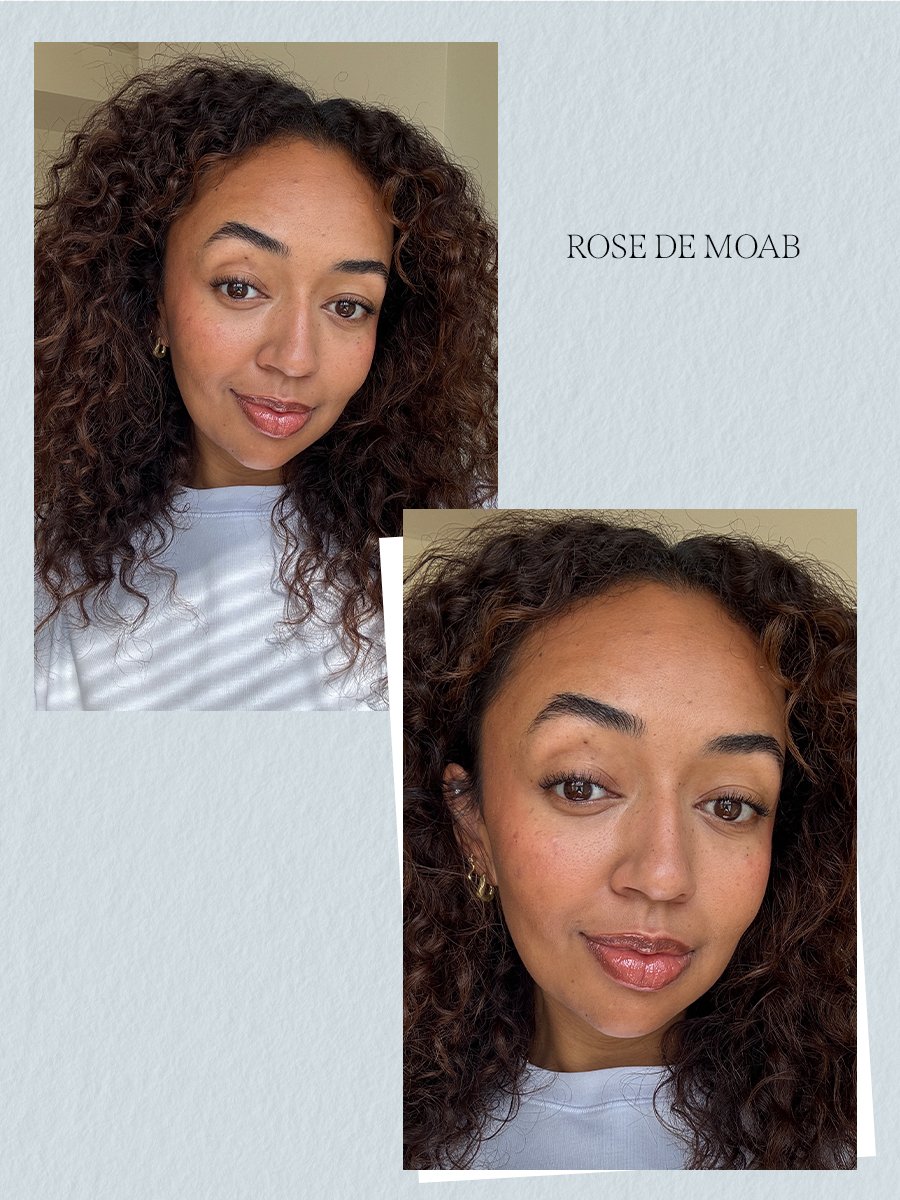 Rhea wearing Lip Nectar in Rose De Moab