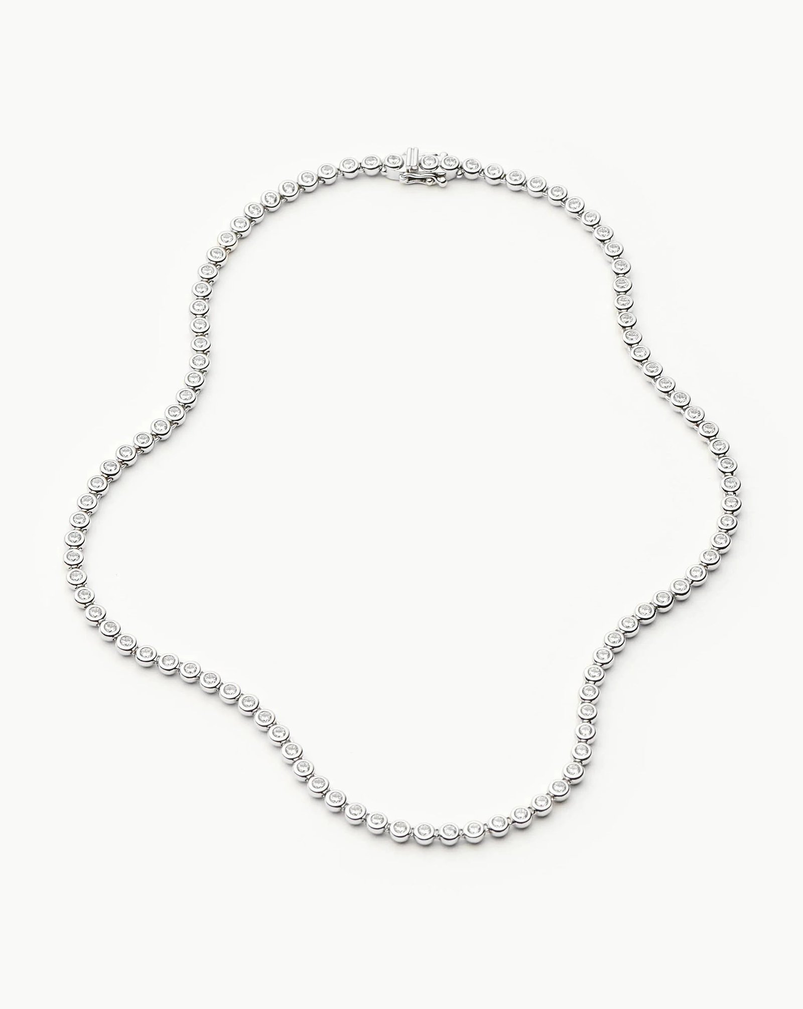 Tennis Round Necklace | Silver Plated/cubic Zirconia - Silver Plated/cubic Zirconia