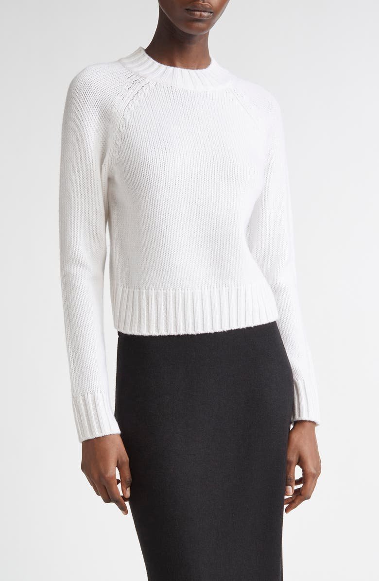 Raglan Sleeve Wool & Cashmere Crewneck Sweater