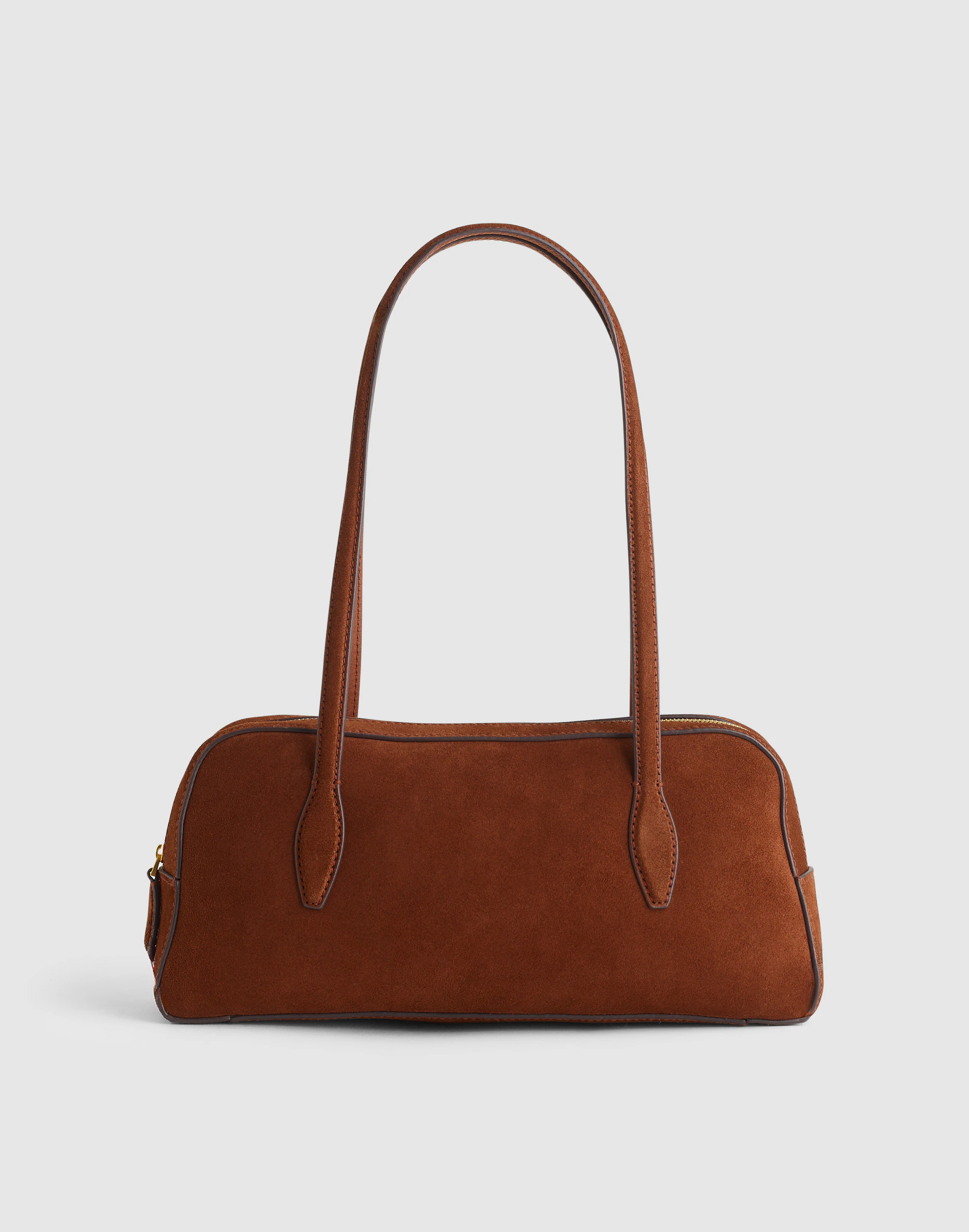 The Top-Zip Shoulder Bag in Suede