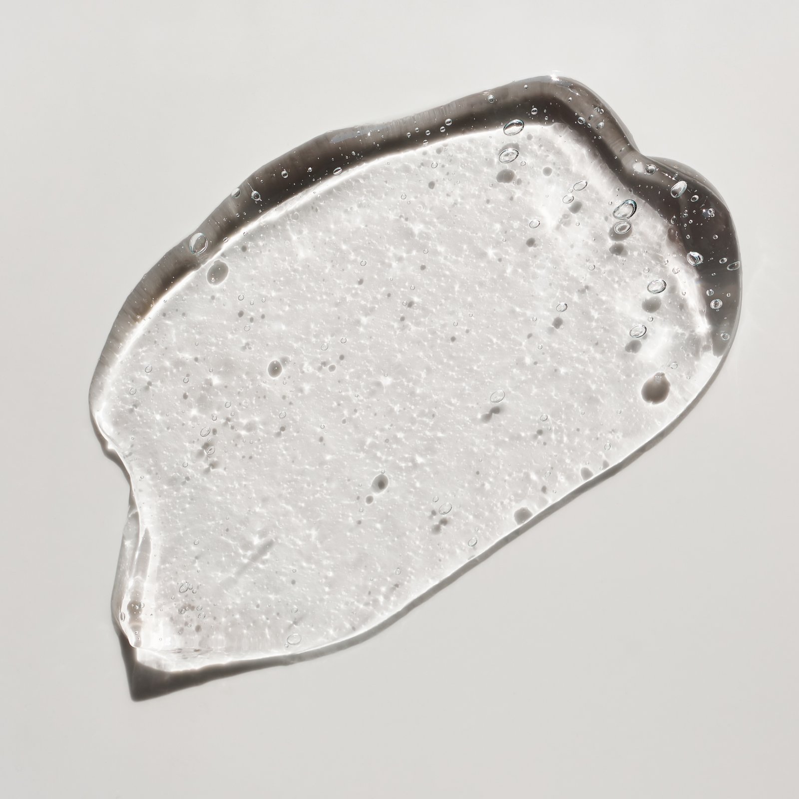 Up-close texture picture of clear skincare/haircare gel