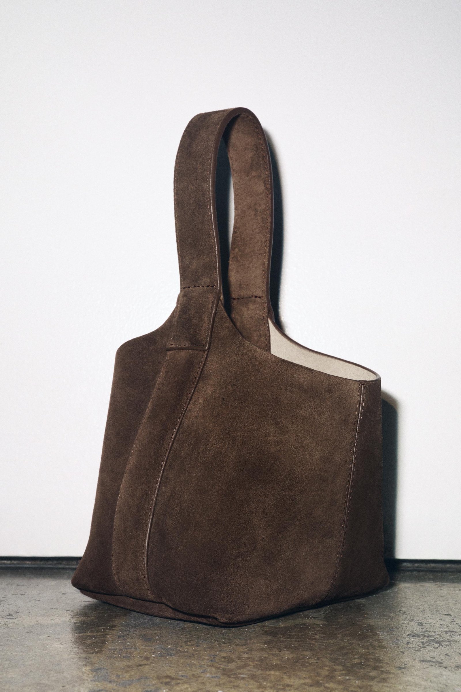 Suede Mini Bucket Bag