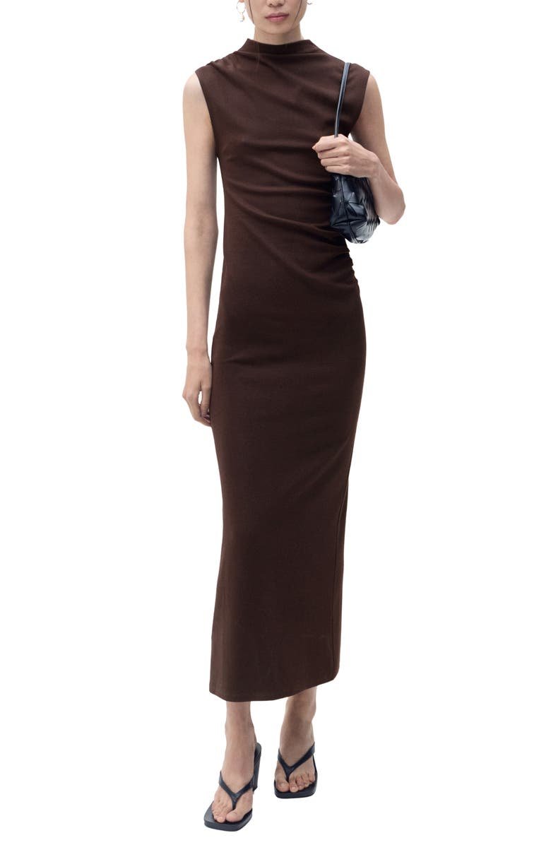 Curra Ruched Sleeveless Column Dress