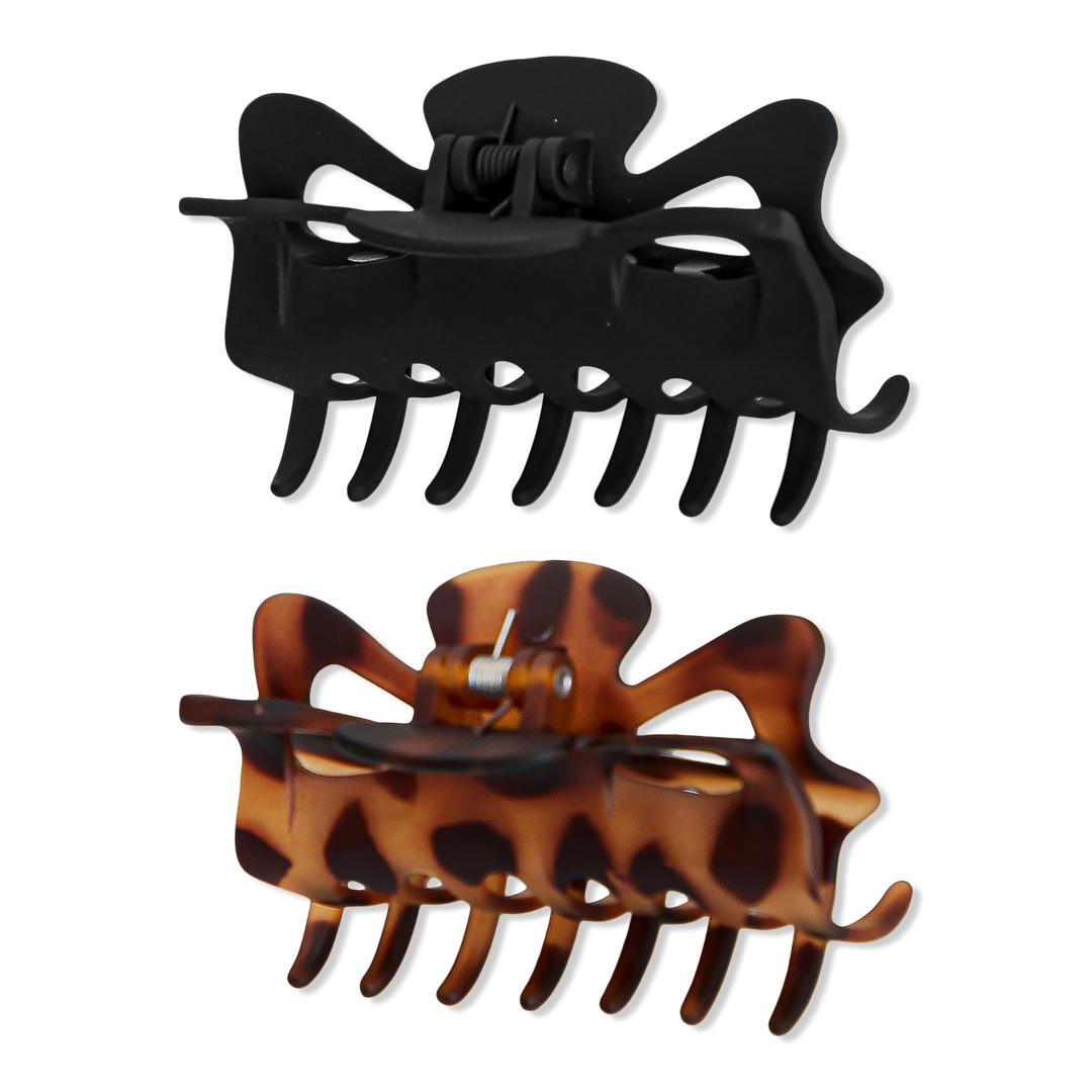 Black & Tort Classic Claw Clips 2pc Set - Jumbo