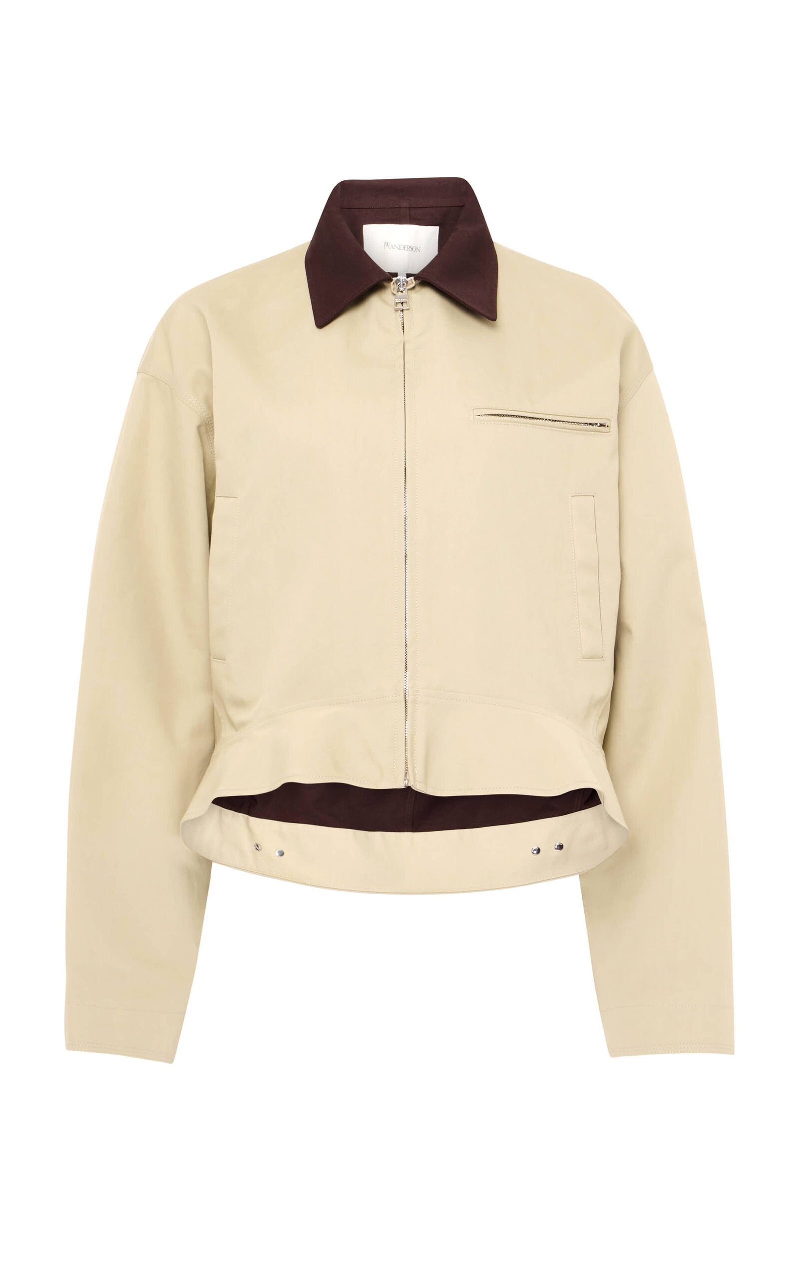 Curved-Hem Cotton Workwear Jacket