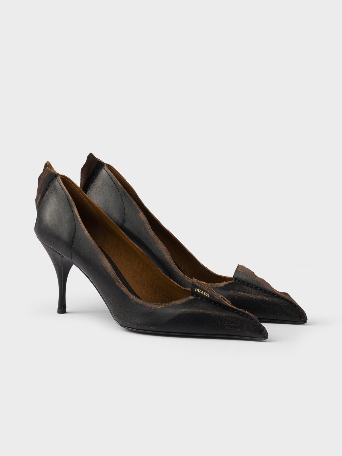 Antiqued Leather Pumps