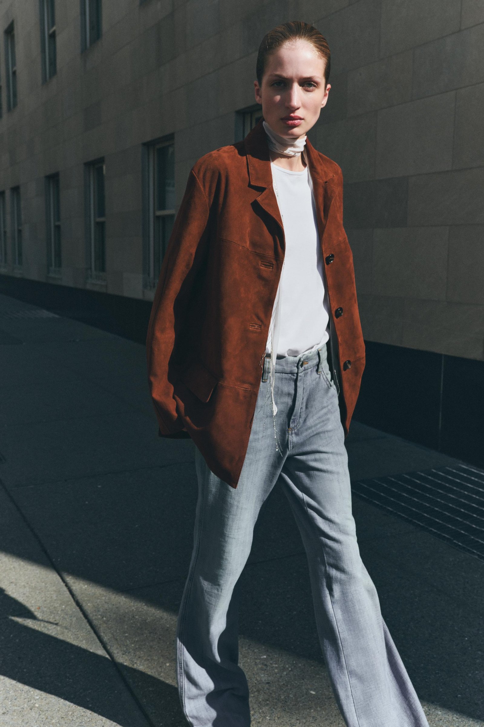 Zw Collection Limited Edition Oversized Suede Leather Blazer