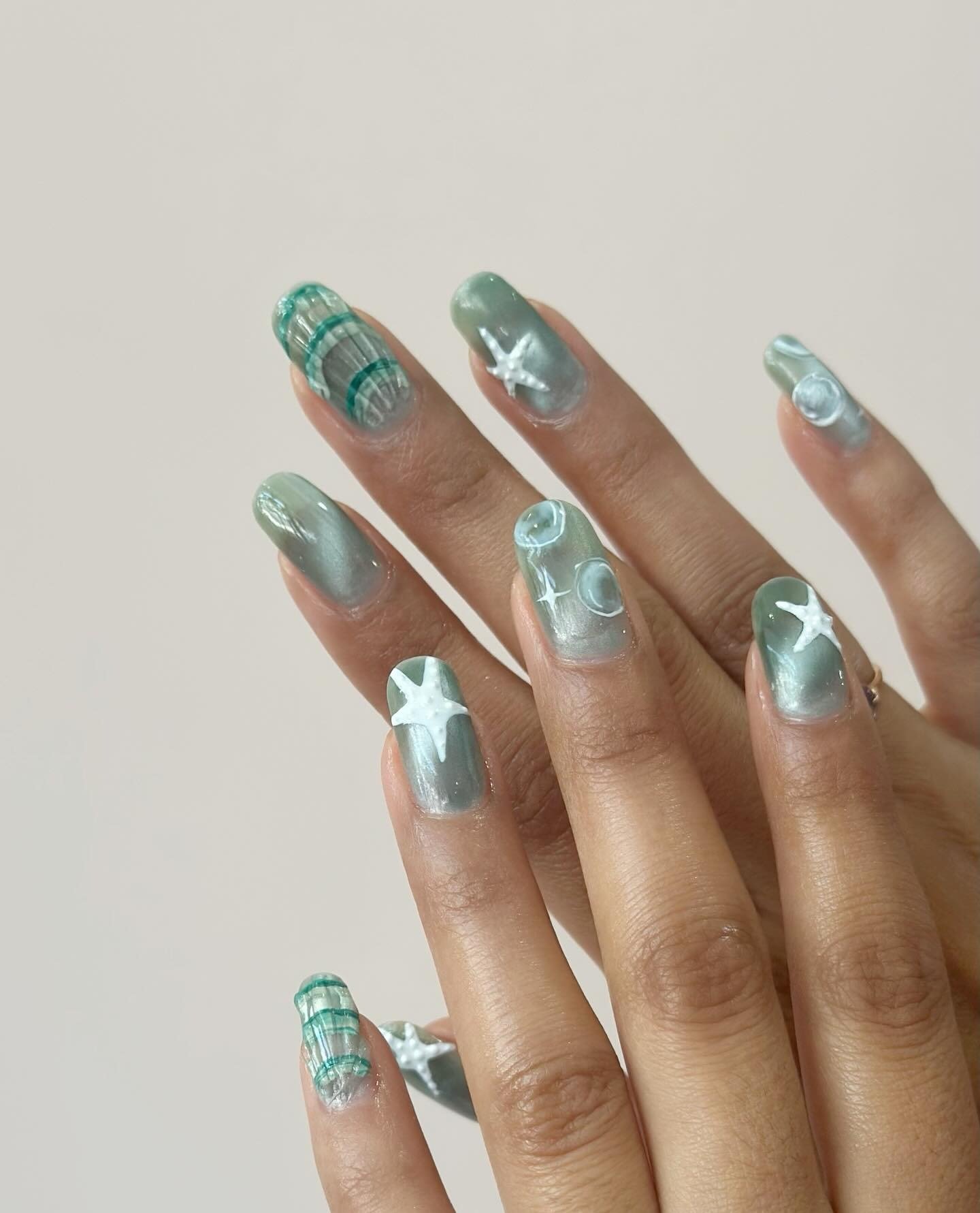 Pool water nails.