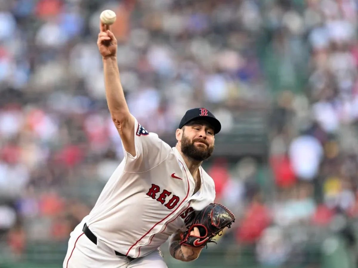 Jul 9, 2025; Boston, Massachusetts, USA; Boston Red Sox pitcher Lucas Giolito (54) pitches against the Colorado Rockies during the first inning at Fenway Park. Mandatory Credit: Brian Fluharty-Imagn Images