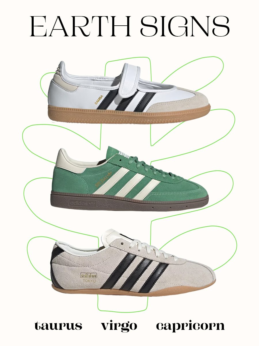 Adidas sneakers and zodiac signs.