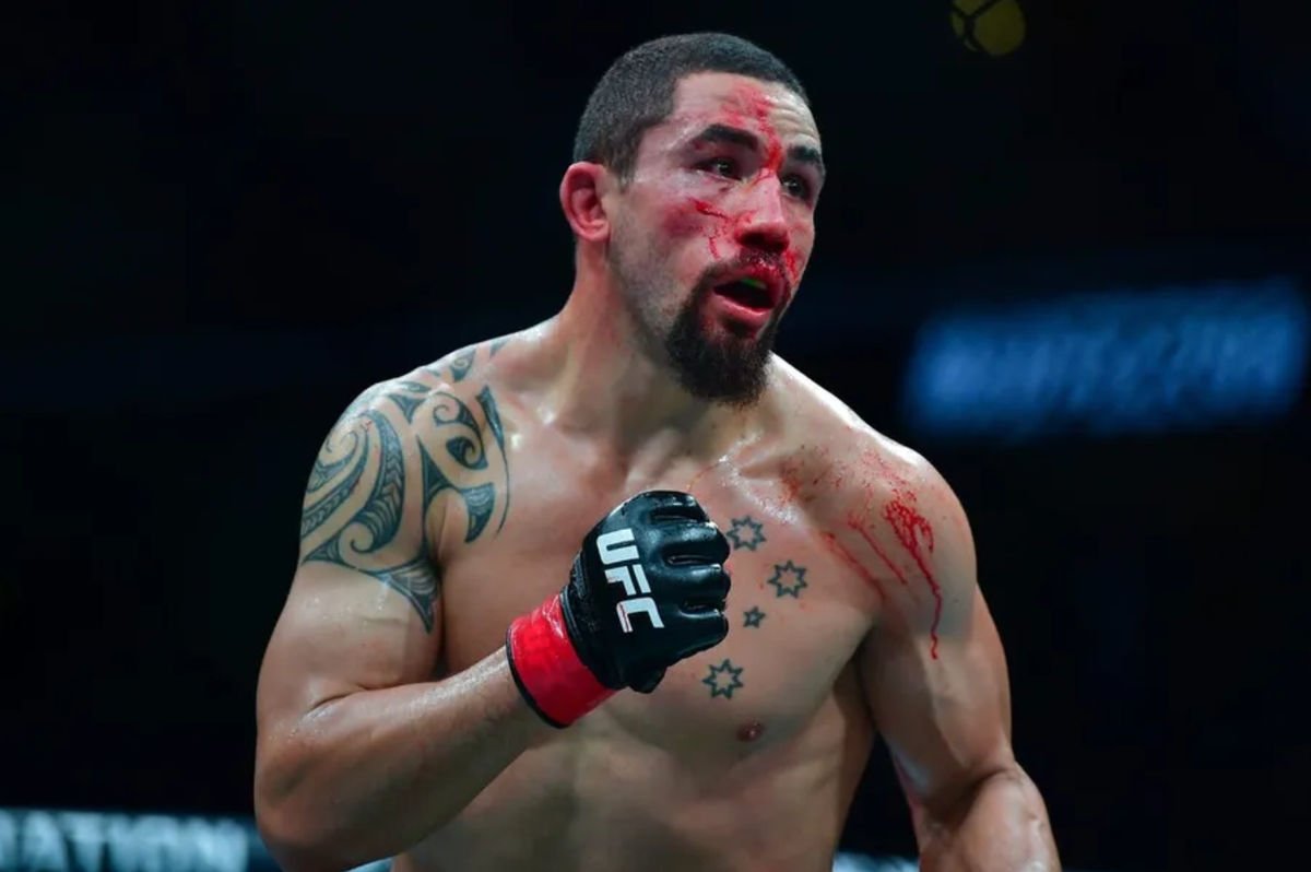 Feb 17, 2024; Anaheim, California, USA; Robert Whittaker fights against Paulo Costa during UFC 298 at Honda Center. Mandatory Credit: Gary A. Vasquez-USA TODAY Sports