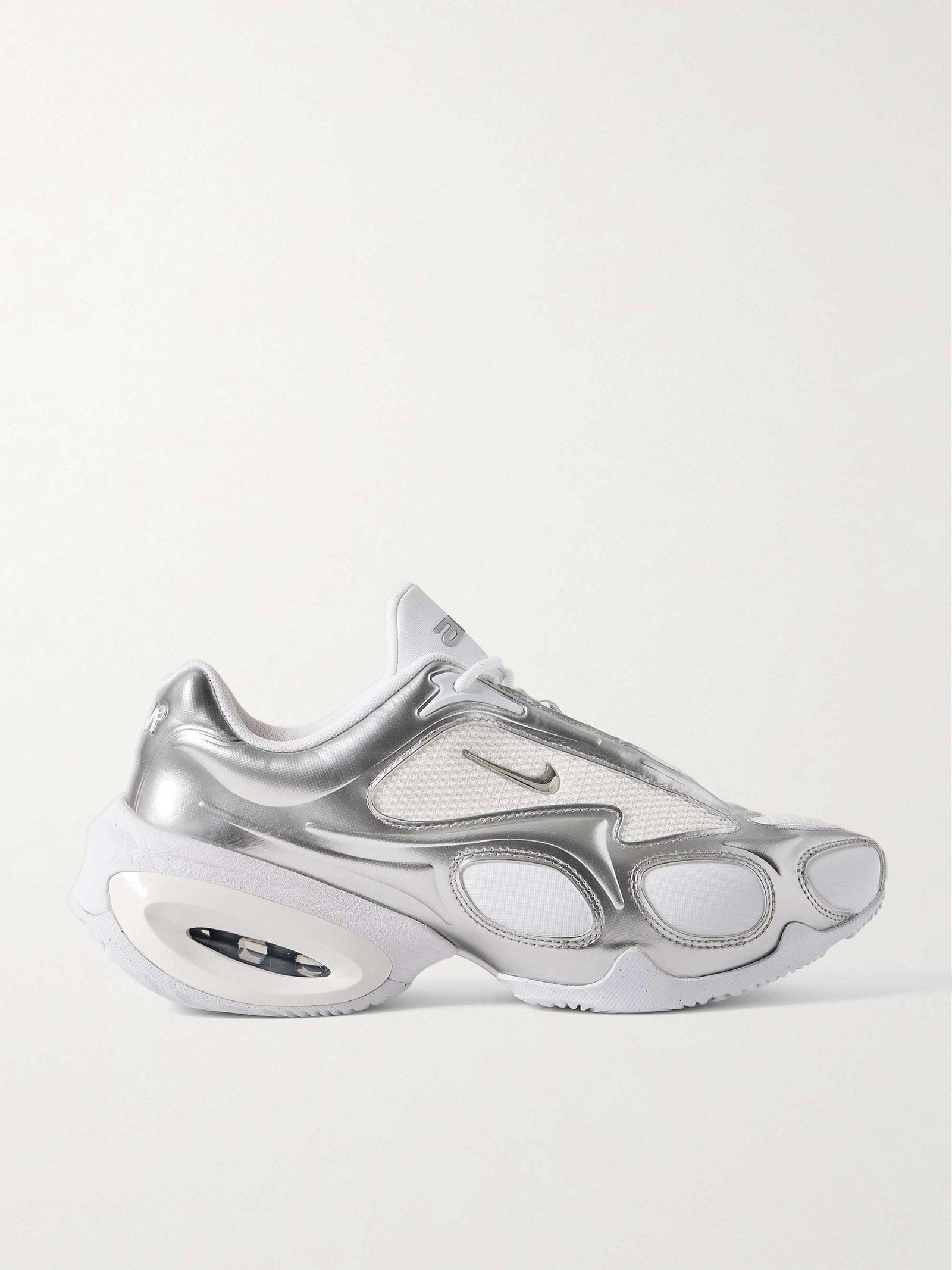 Air Max Muse Mesh-Trimmed Metallic Leather Sneakers