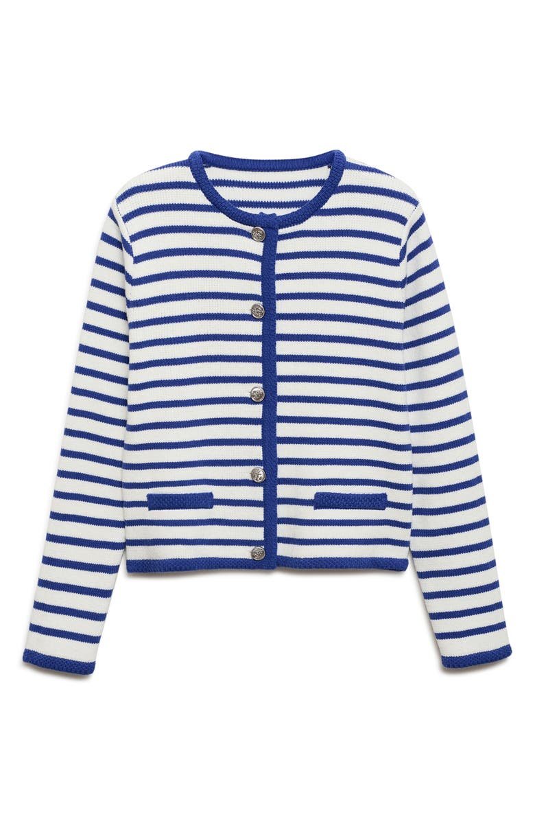 Stripe Cotton Blend Cardigan