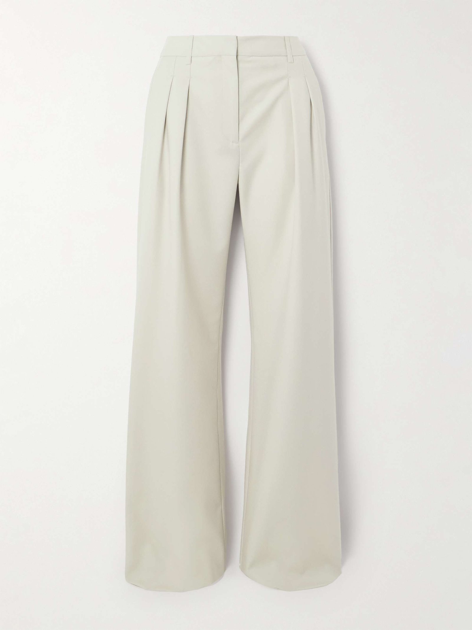 Sbiru Pleated Wool Wide-Leg Pants