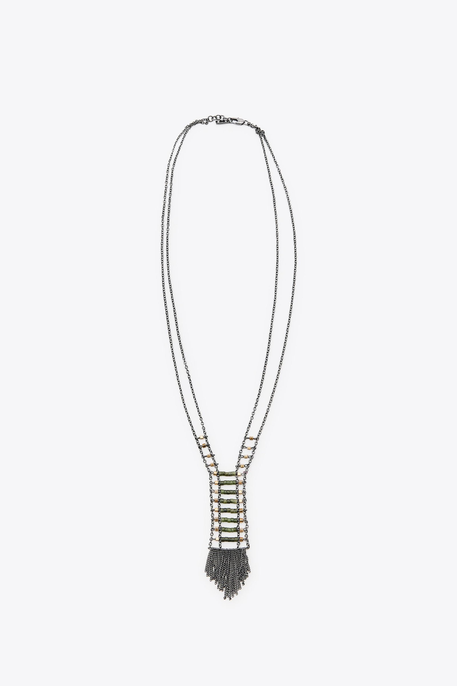2-Pack Beaded Fringe Necklaces
