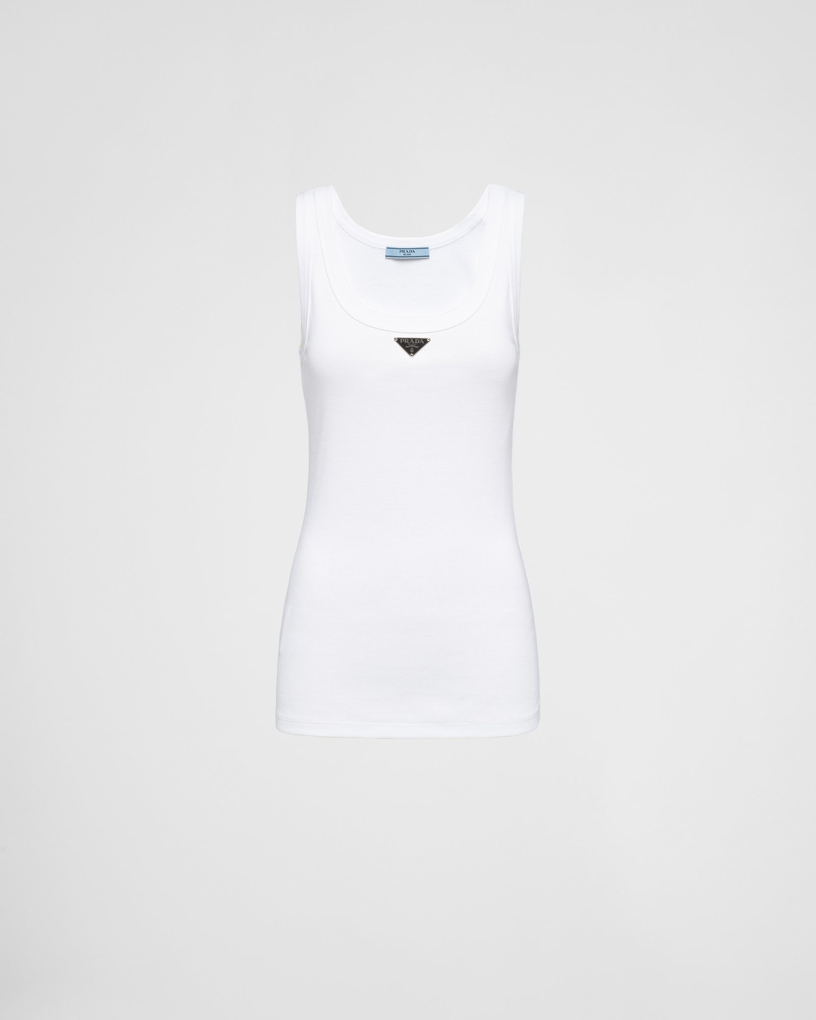 Ribbed Knit Jersey Tank Top