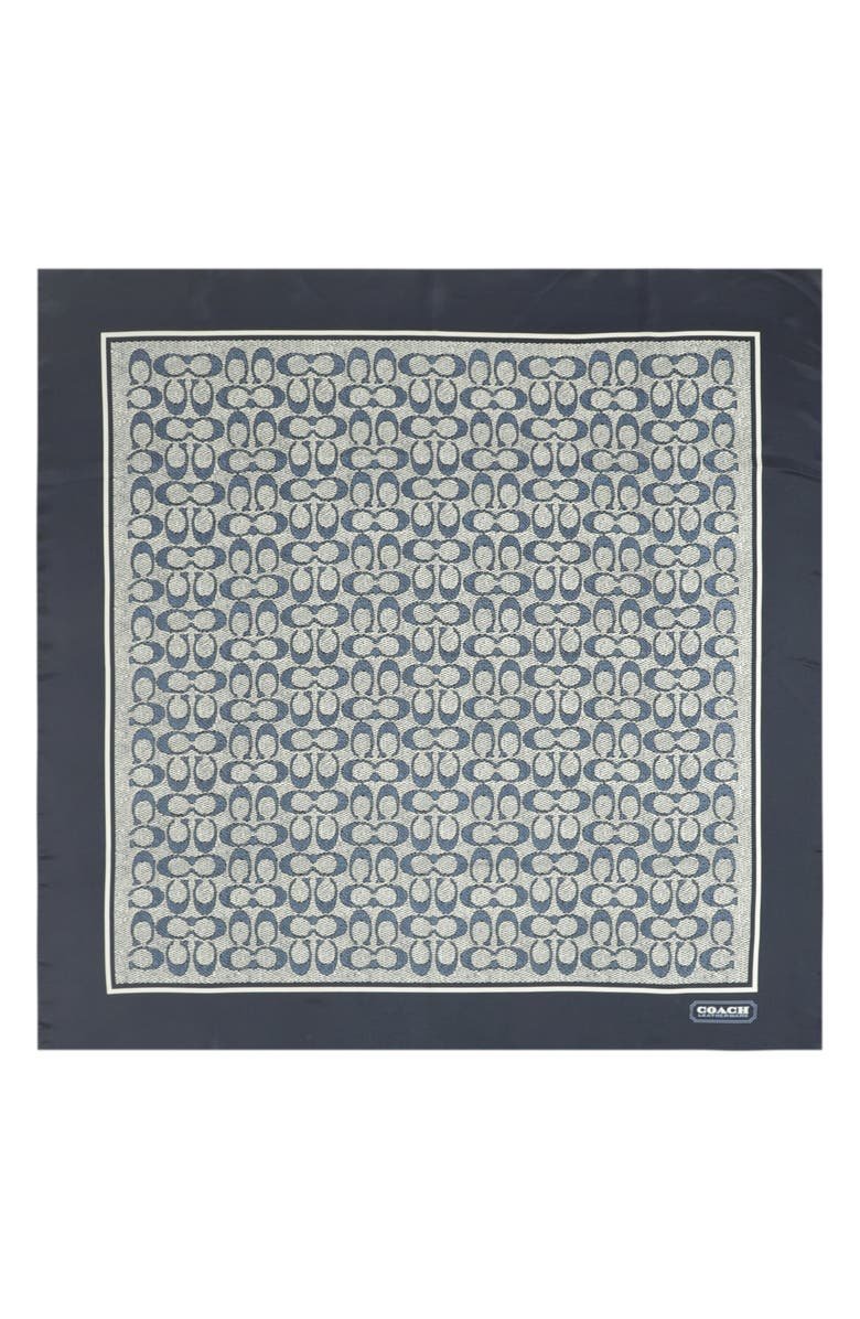 Textured Signature Logo Square Silk Scarf