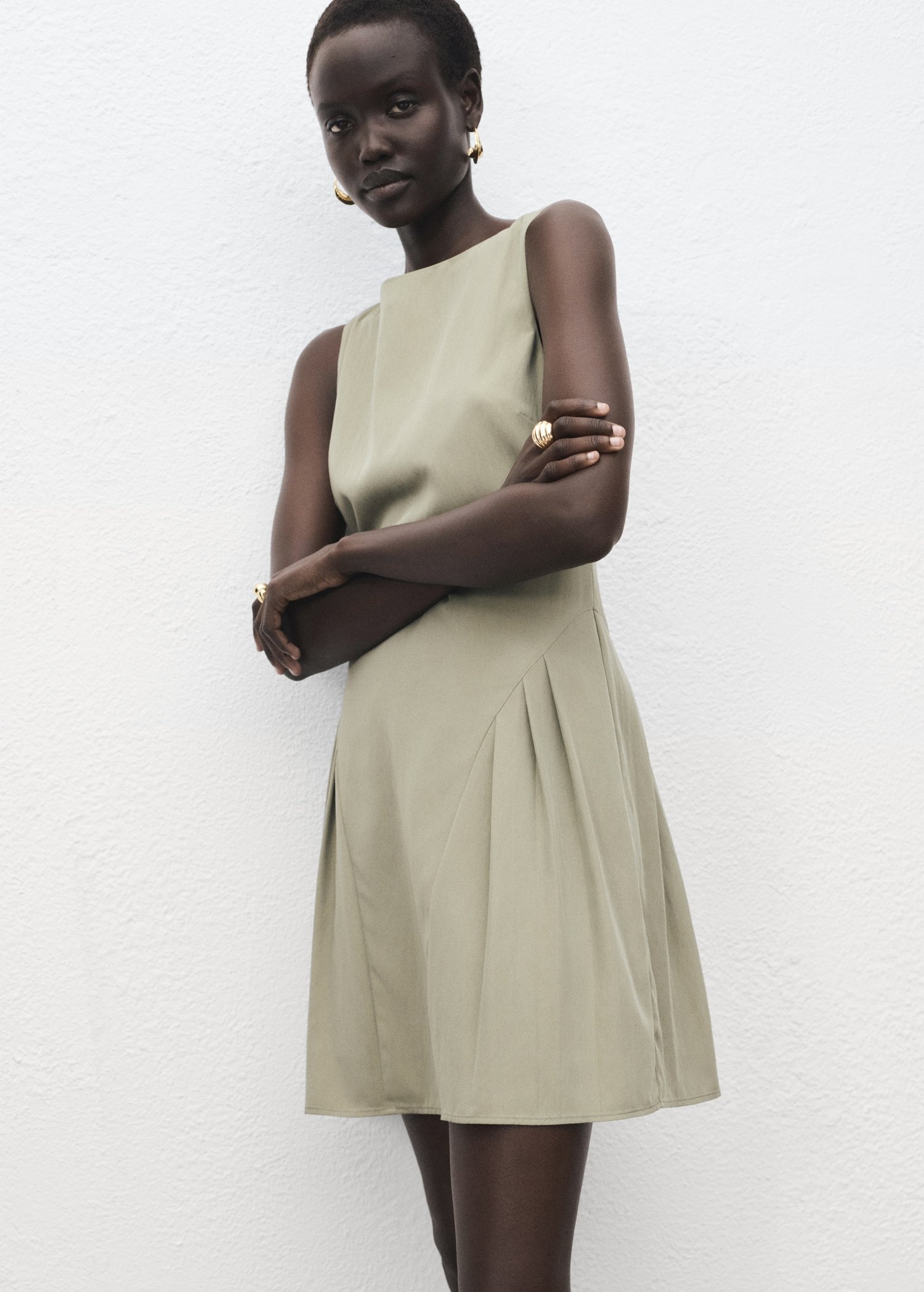 Short Pleated Dress - Women | Mango United Kingdom