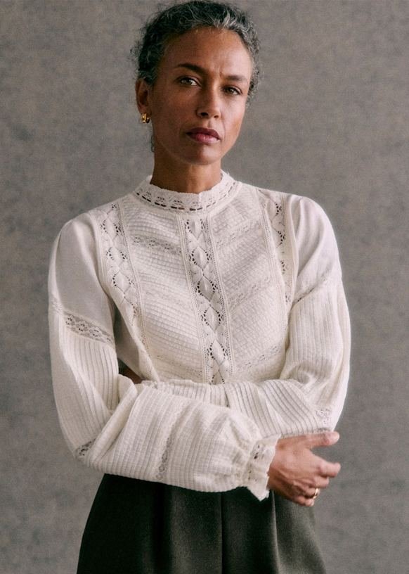 Virginie Shirt - Ecru Lace - Organic Cotton - Organic Textile - Sézane