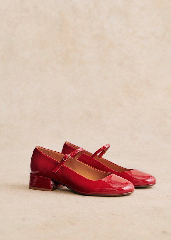 Angelique Mary Janes - Patent Red - Patent Goatskin Leather - Sézane