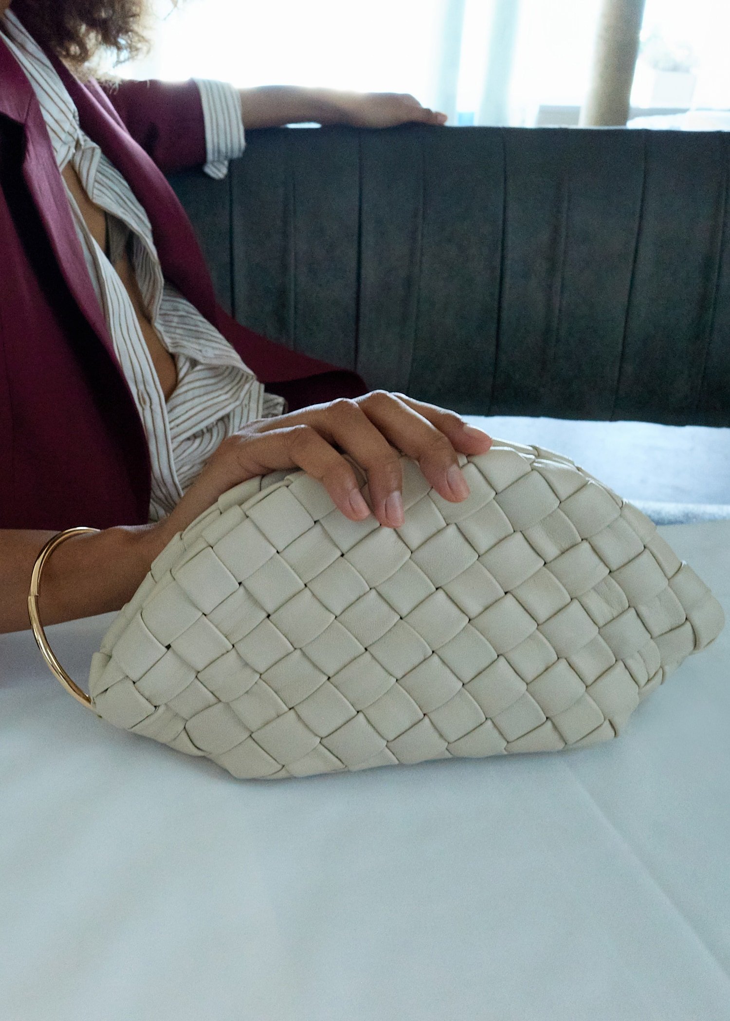 Braided Leather Clutch Bag - Women | Mango United Kingdom