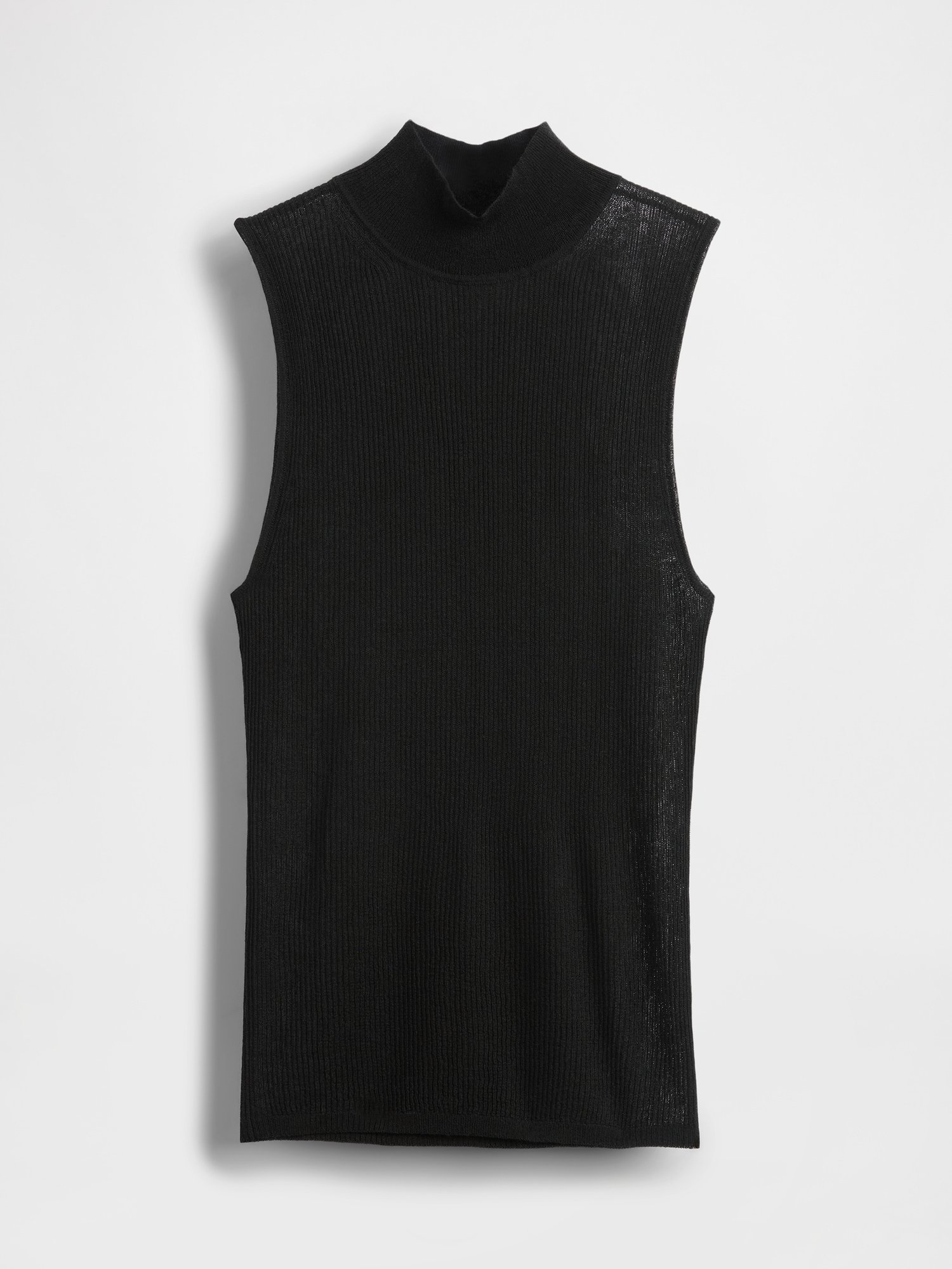 Sheer Rib Mockneck Tank Top