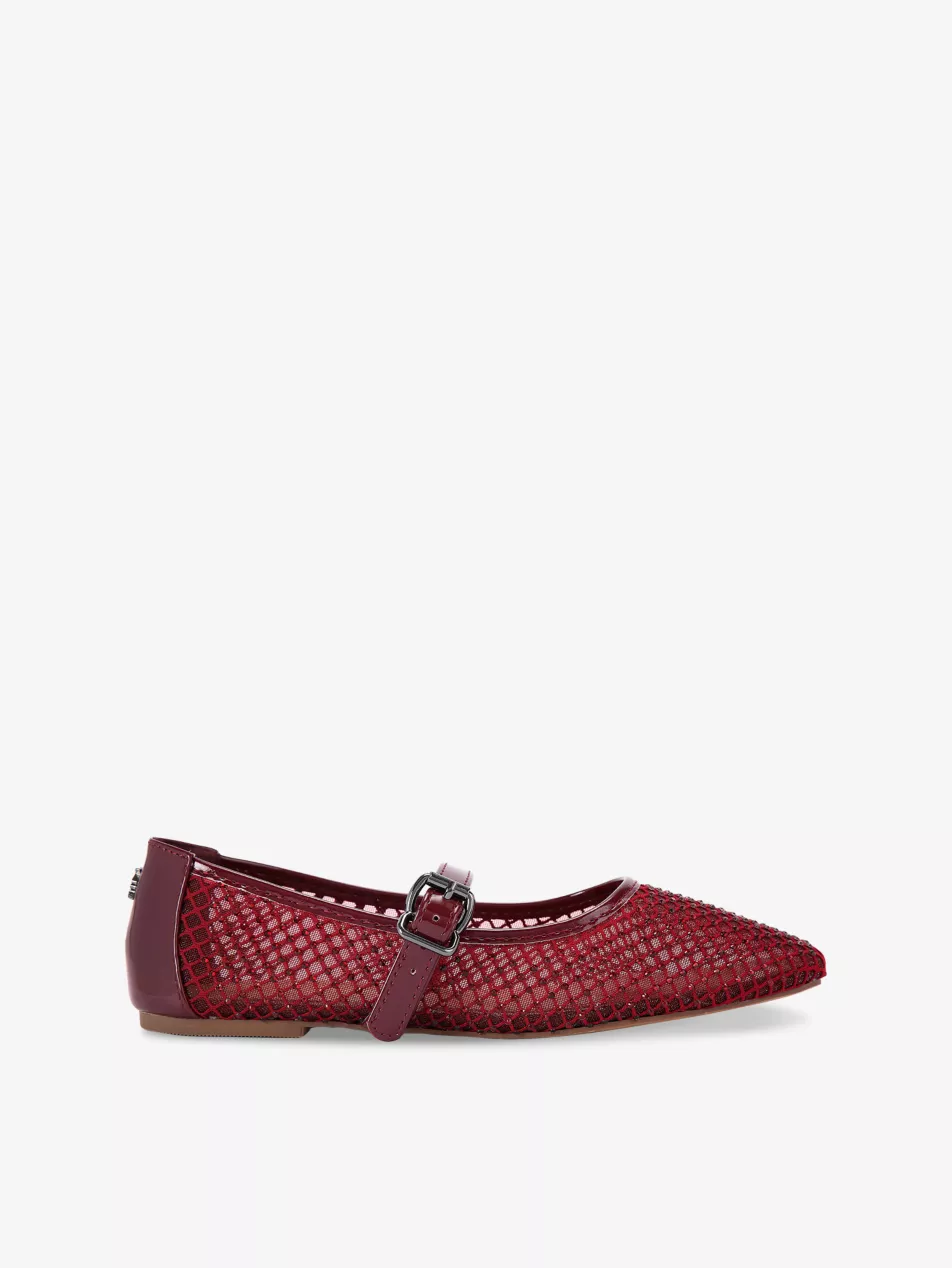 Nina Rhinestone-Embellished Mesh Mary Jane Flats