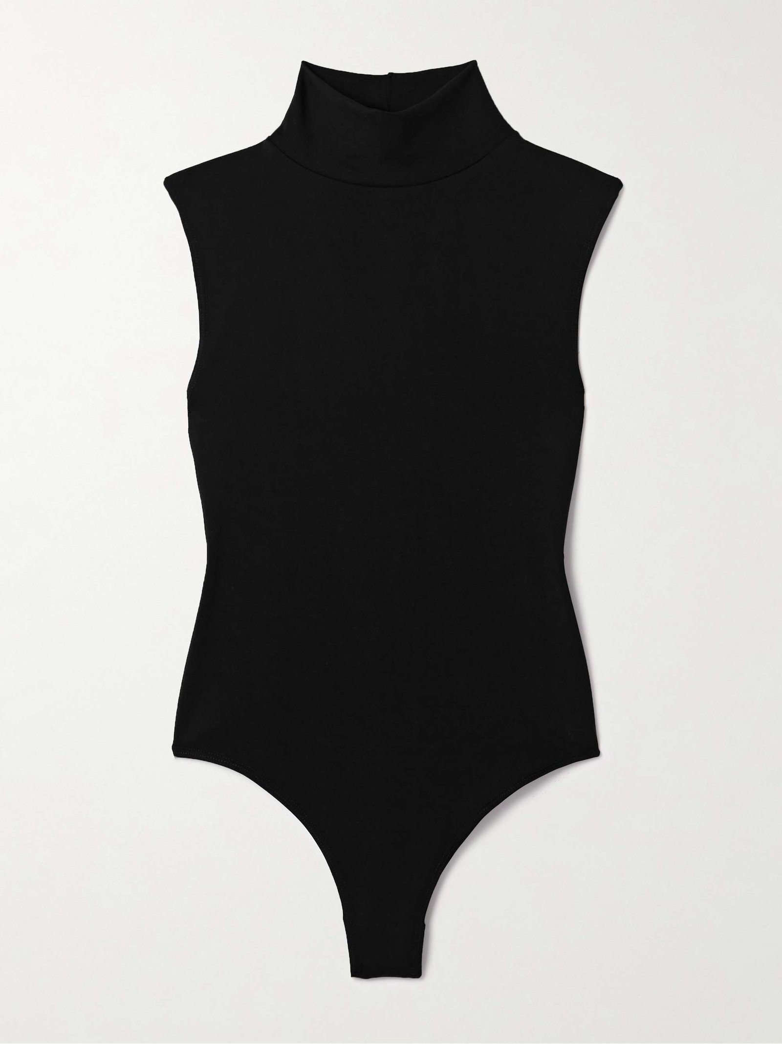 Joyce Stretch-Tencel™ Lyocell Jersey Turtleneck Thong Bodysuit