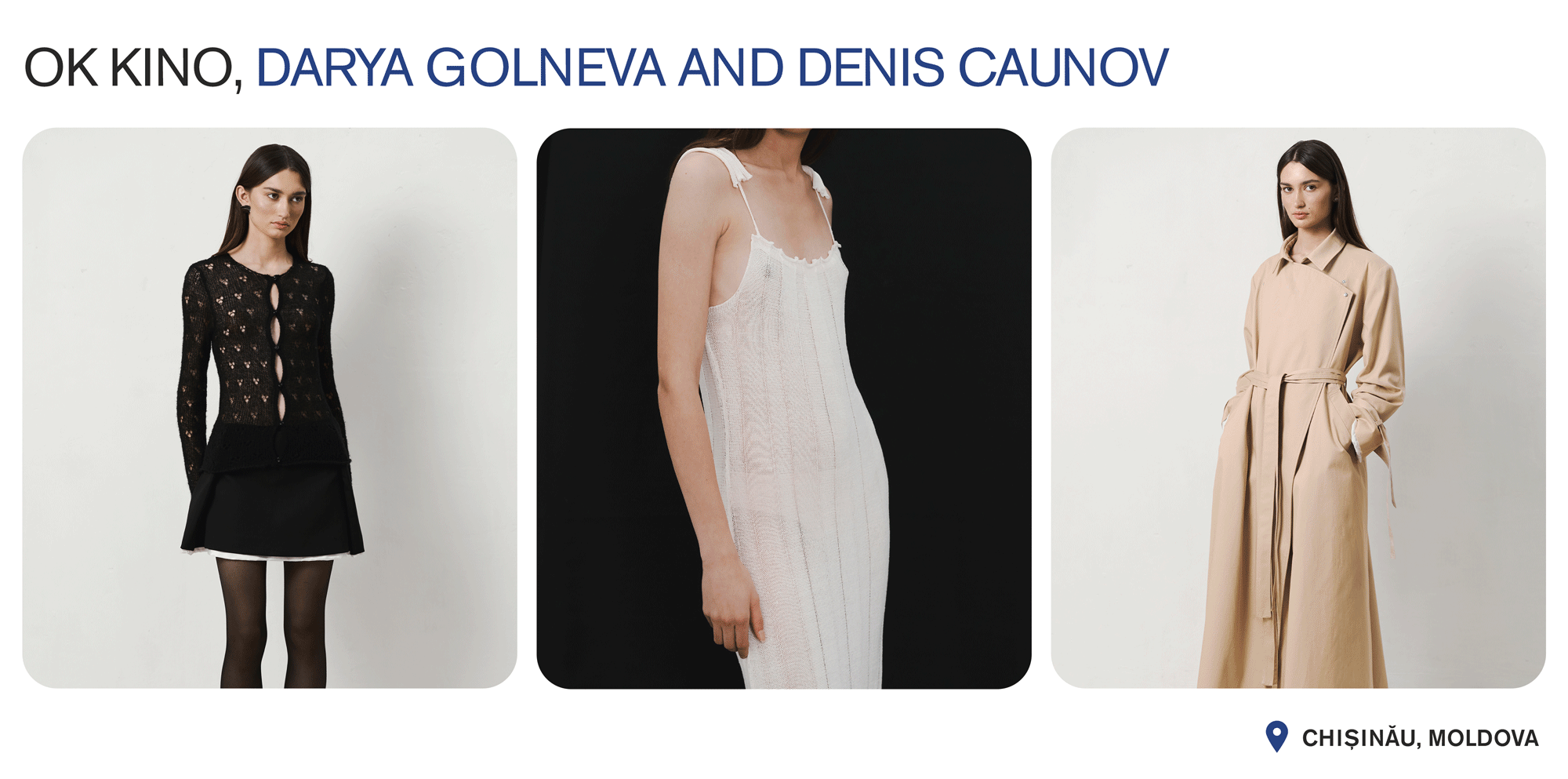 A collage showcasing collections by Ok Kino with the text: 