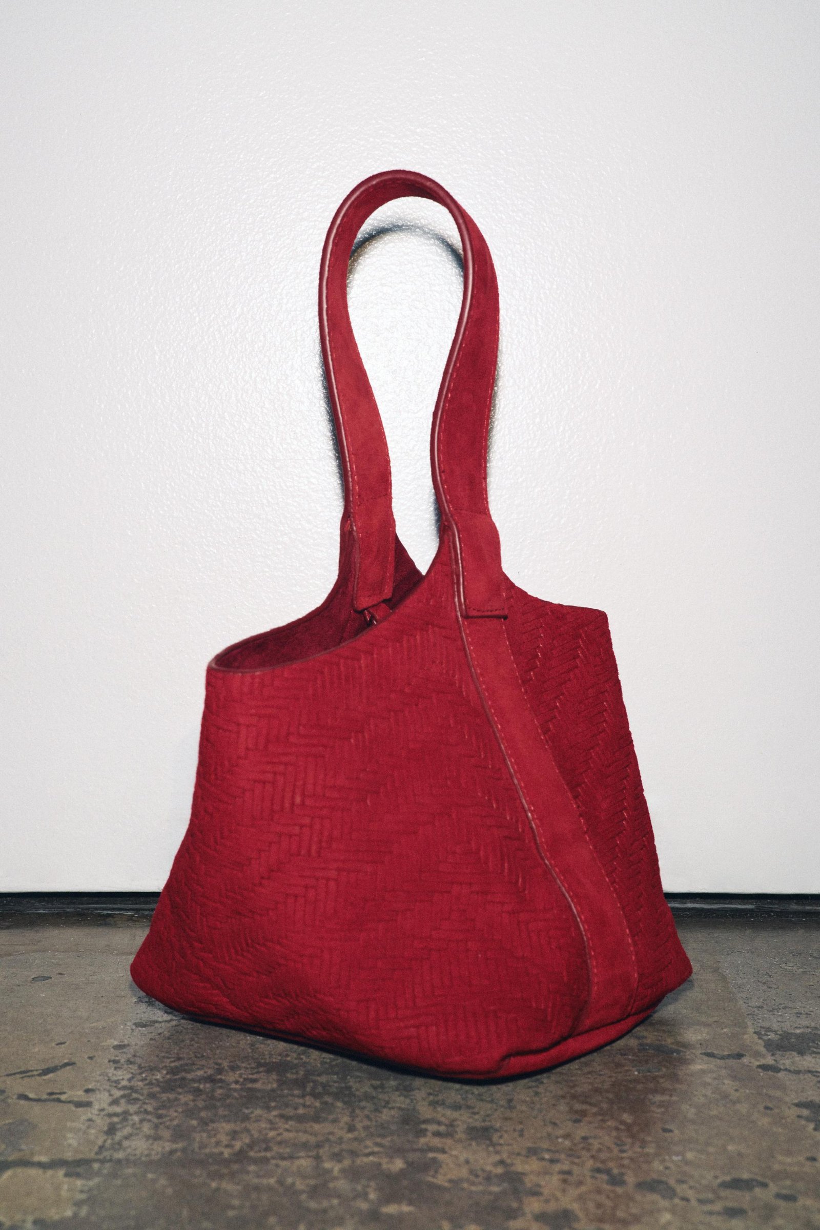 Braided Split Leather Mini Bucket Bag